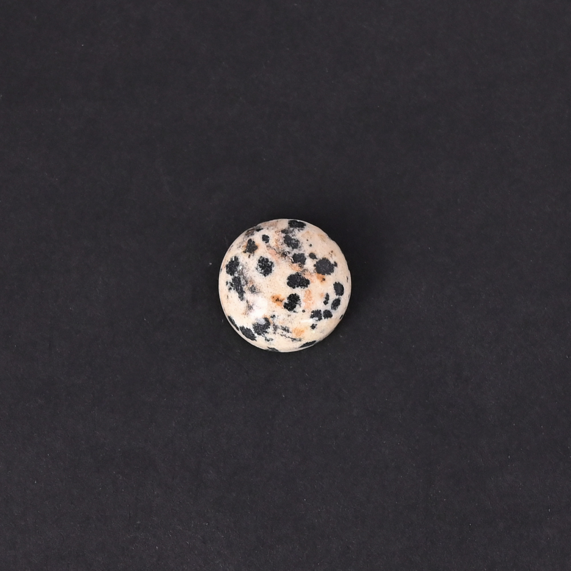 Natural Dalmatian jasper Loose Gemstone -118 Carat Hemisphere 14x14 mm Flat-back Cabochon for Jewelry Making