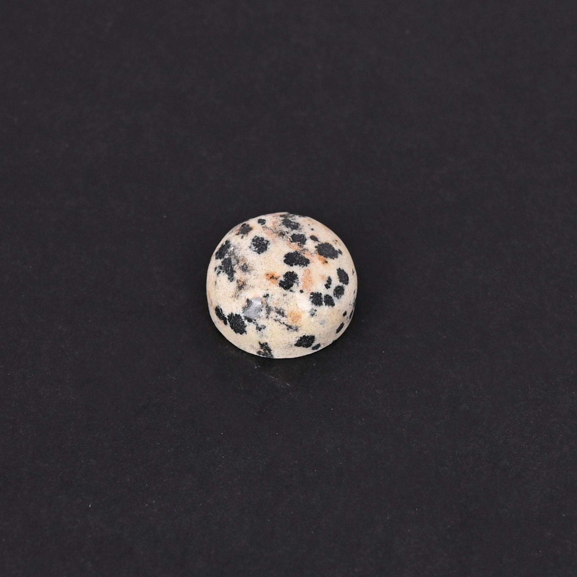 Natural Dalmatian jasper Loose Gemstone -118 Carat Hemisphere 14x14 mm Flat-back Cabochon for Jewelry Making
