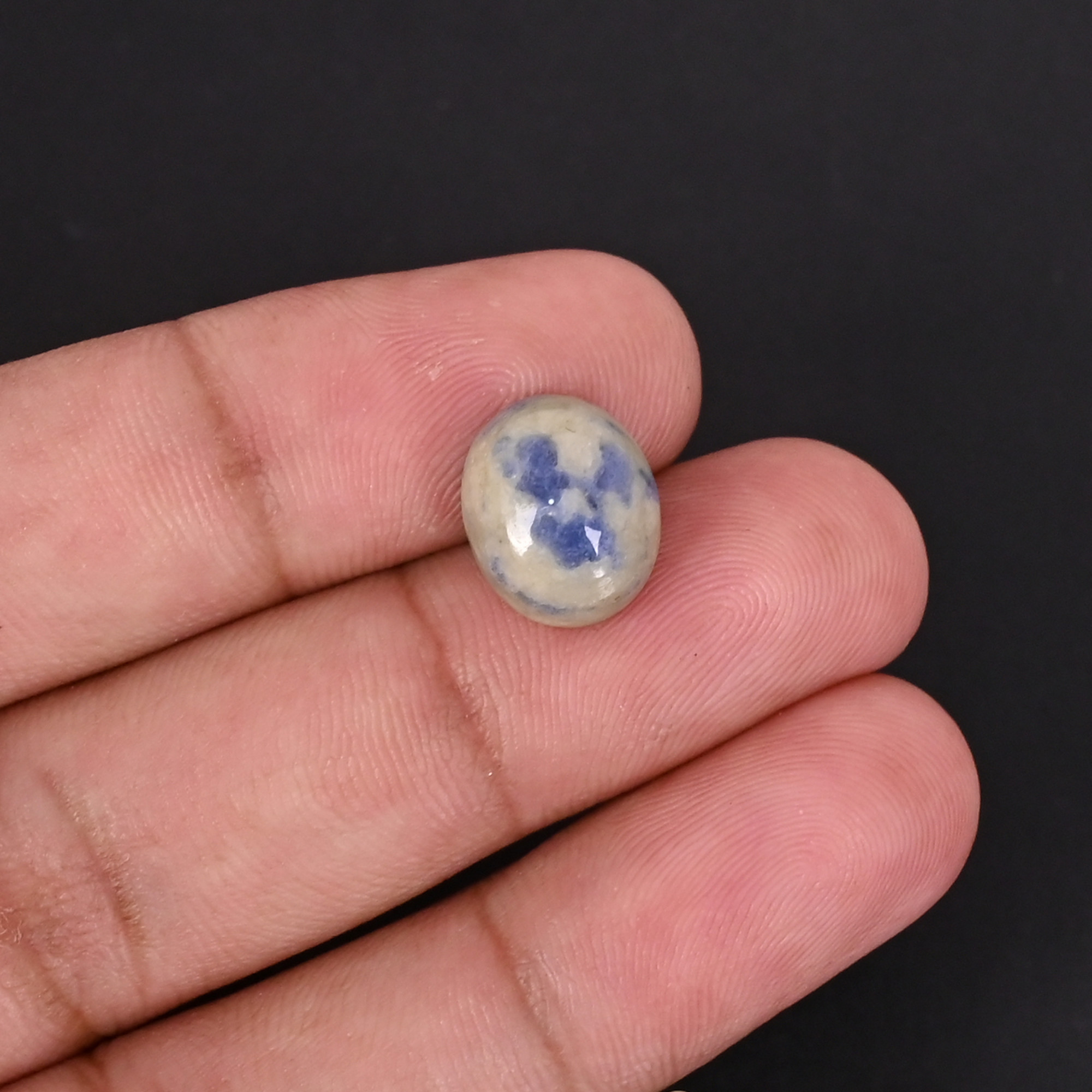 Natural K2 jasper Loose Gemstone -76 Carat Hemisphere 12x10 mm Flat-back Cabochon for Jewelry Making