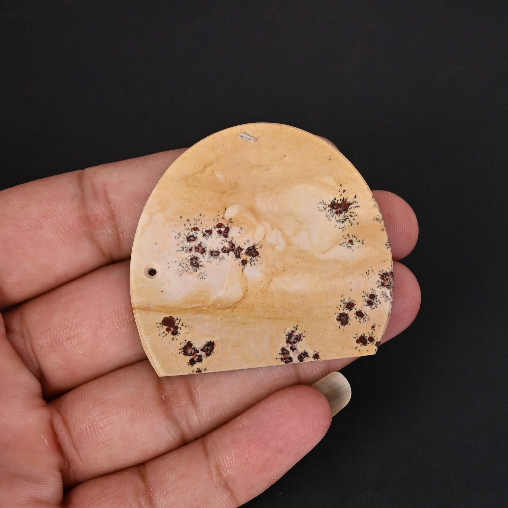 Natural Leaf jasper Loose Gemstone -513 Carat 44x27 mm Dual Side Flat-for Jewelry Making 1 Pcs