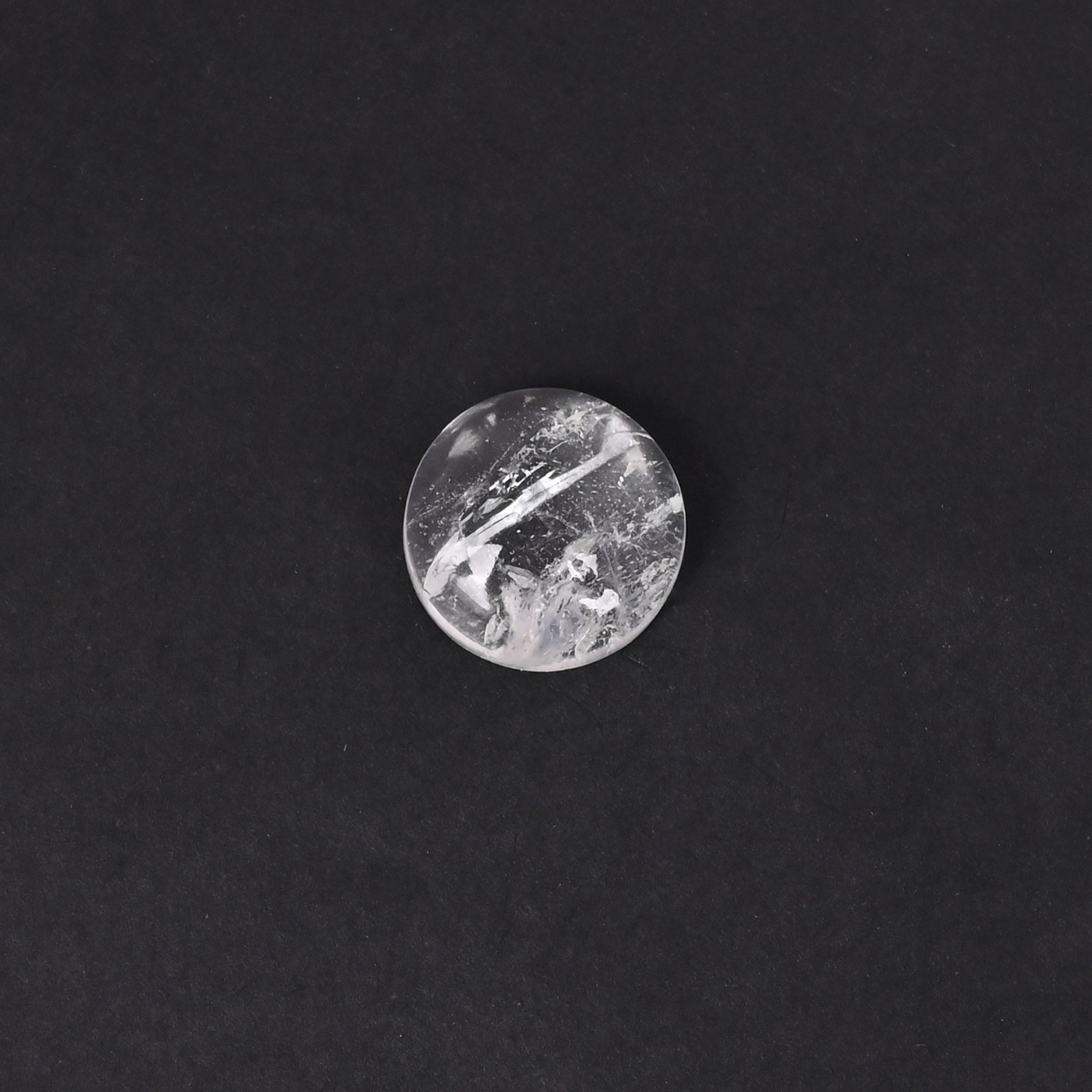 Natural Crystal Quartz Loose Gemstone -152 Carat Round 16x16 mm Flat-back Cabochon for Jewelry Making