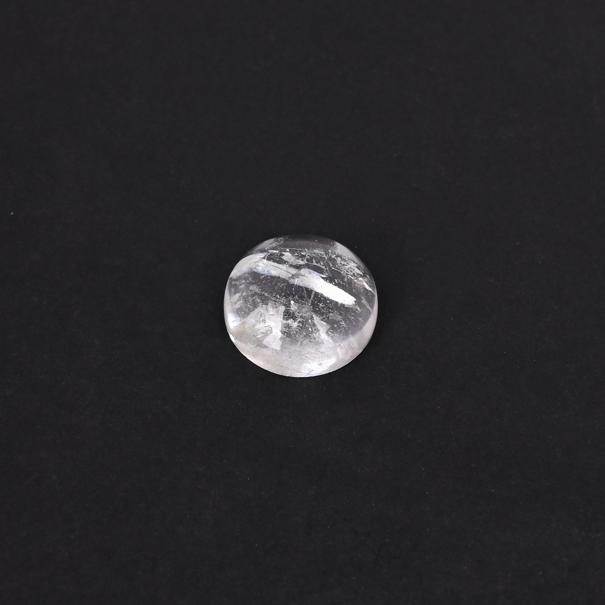 Natural Crystal Quartz Loose Gemstone -152 Carat Round 16x16 mm Flat-back Cabochon for Jewelry Making