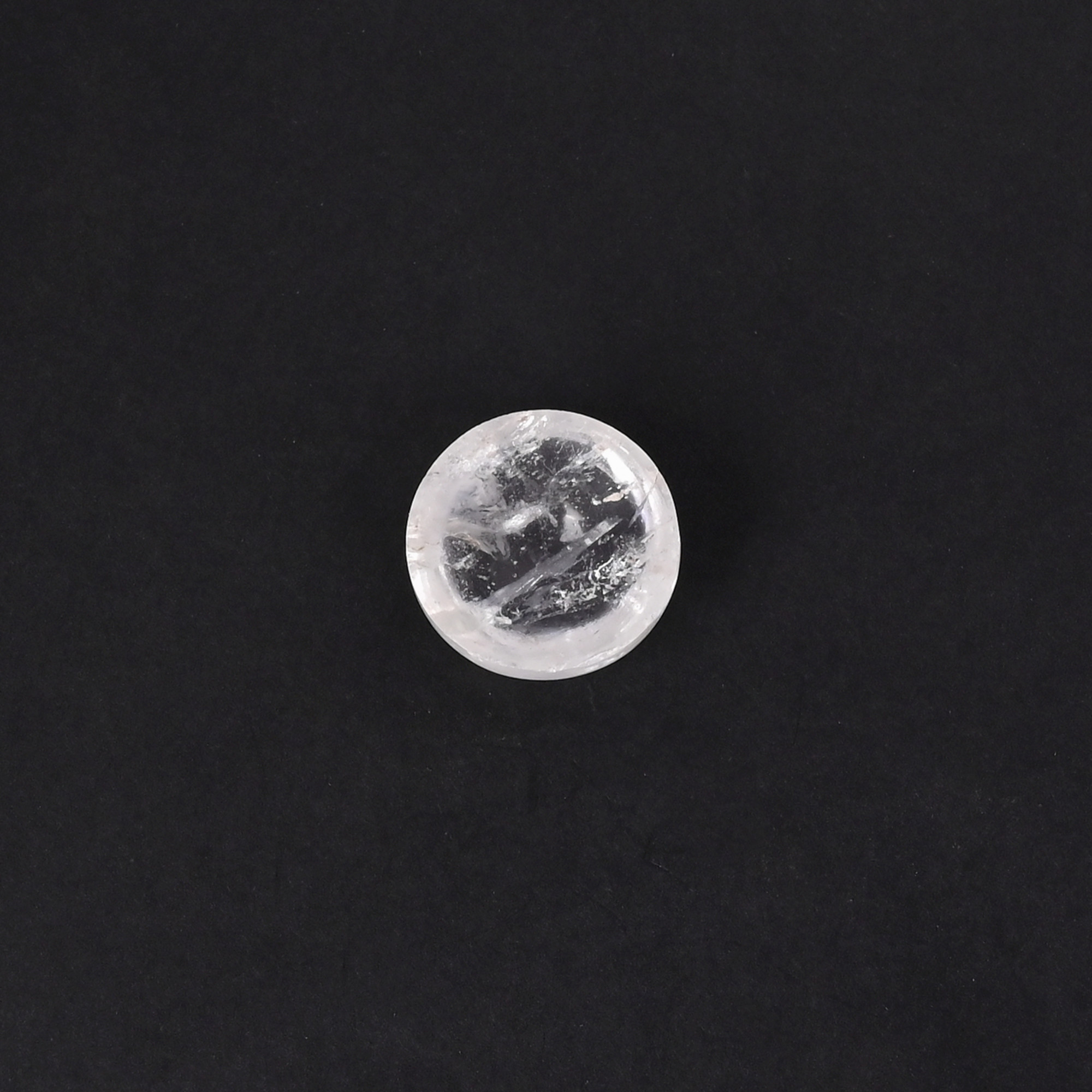 Natural Crystal Quartz Loose Gemstone -152 Carat Round 16x16 mm Flat-back Cabochon for Jewelry Making