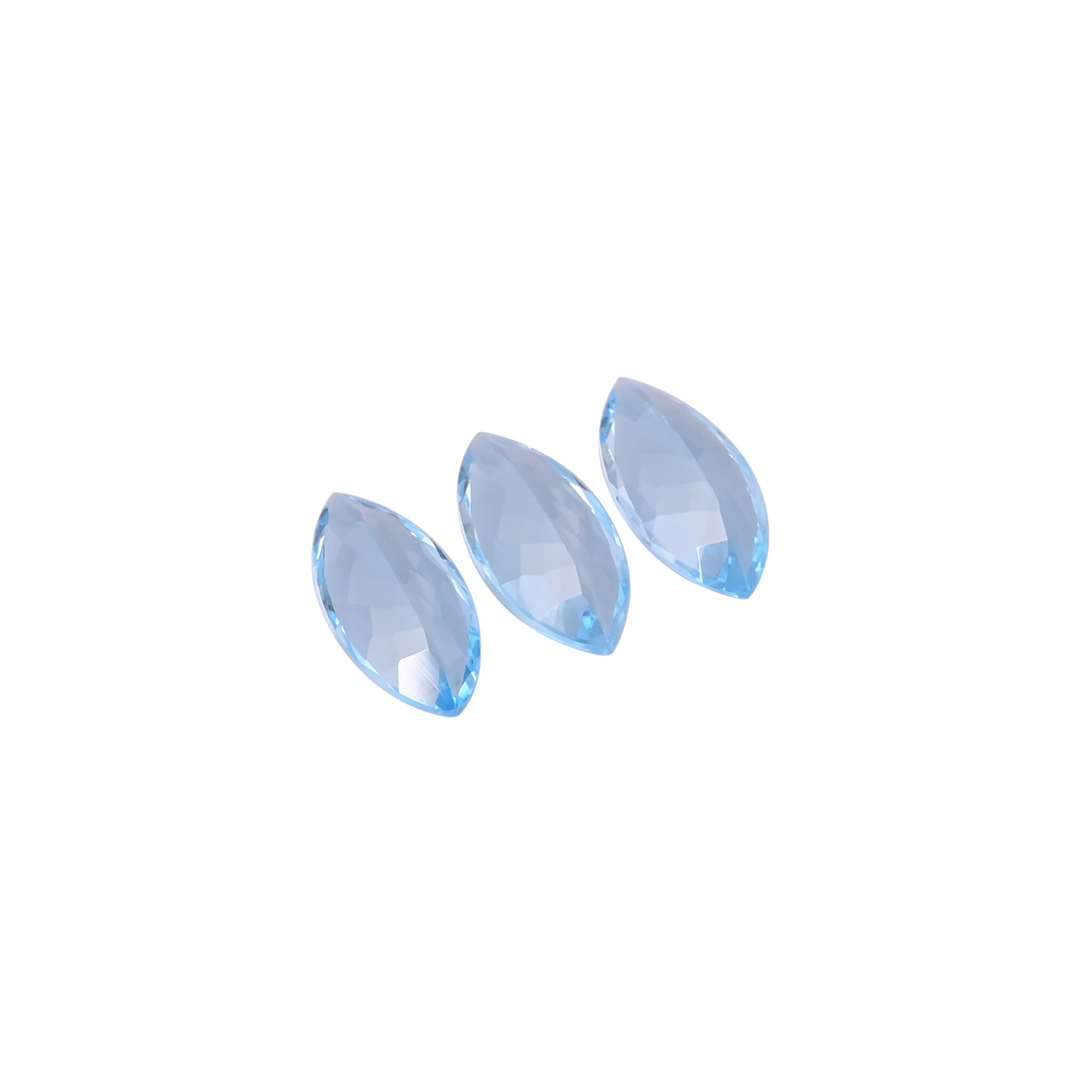 Natural Swiss Blue Topaz Gemstone 20x10 MM Marquise Faceted Cut Loose Stone For Making Jewelry