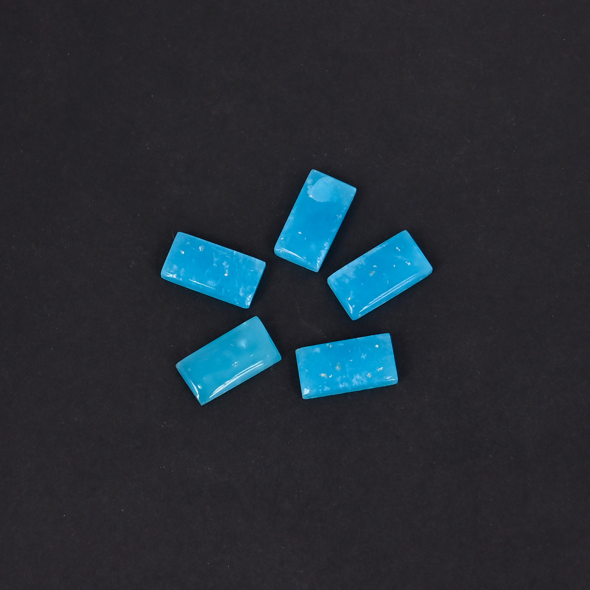 Natural Blue Opal Loose Gemstone -24 Carat Rectangle 11x6 mm Flat-back Cabochon for Jewelry Making 1 Pcs
