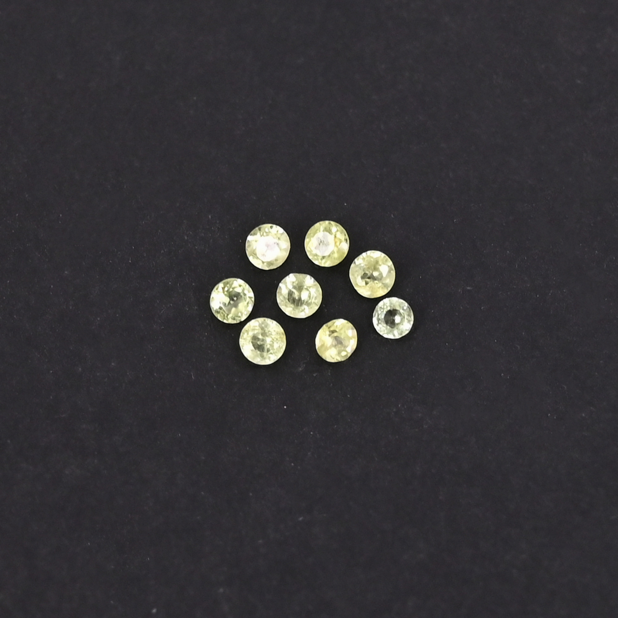 Natural Peridot Loose Gemstone -05 Carat Round 2x2 mm Flat-back Cabochon for Jewelry Making   8 Pcs