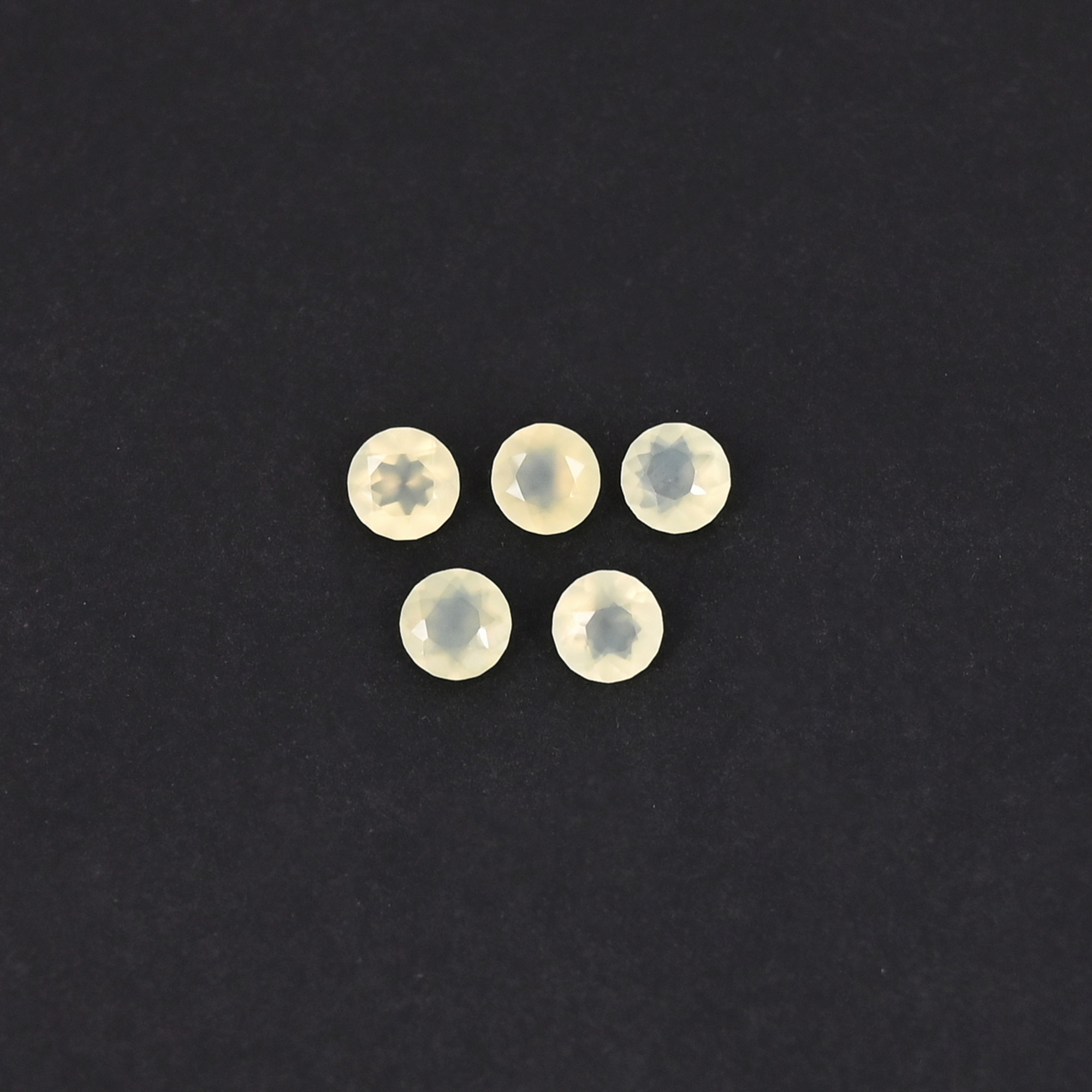 Natural Prehnite Loose Gemstone 25 Carat Round 5x5 mm Flat-back Cabochon for Jewelry Making 5 Pcs