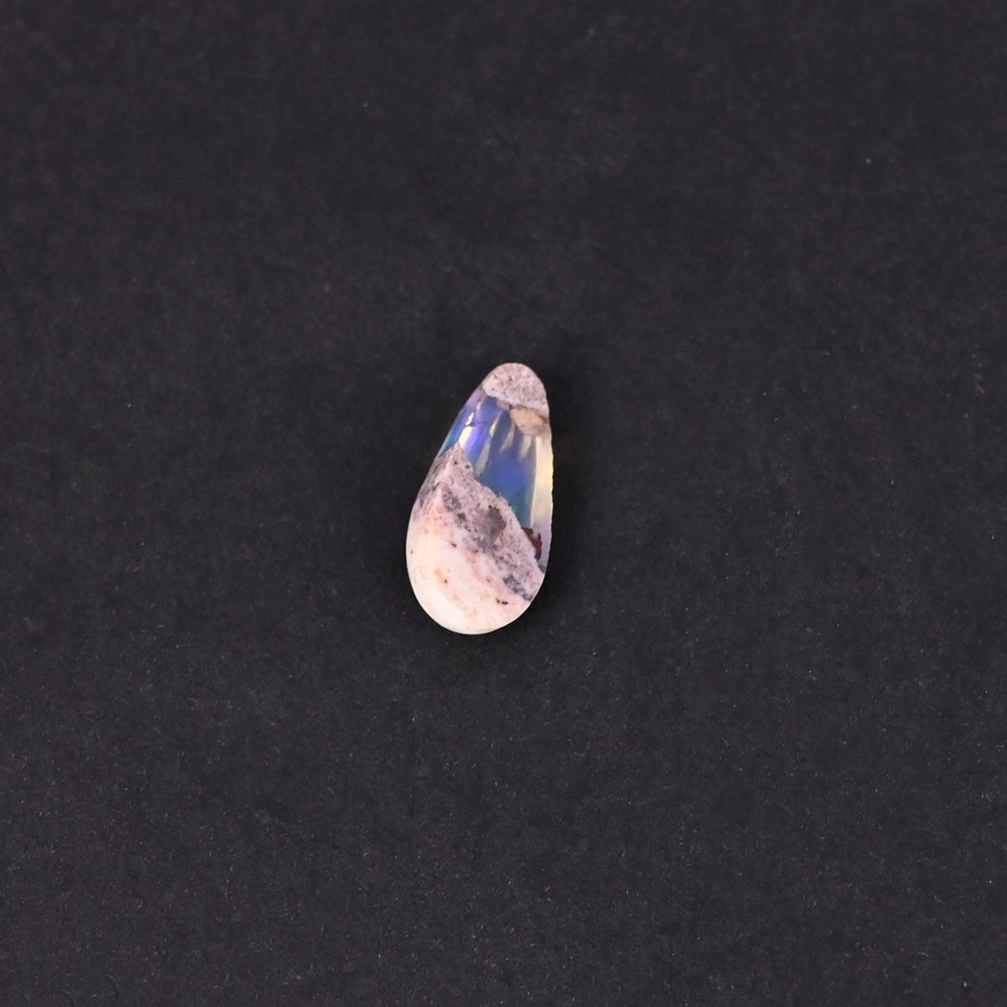 Natural Fire Opal Loose Gemstone -15 Carat Pear 11x5 mm Flat-back Cabochon for Jewelry Making 1 Pcs