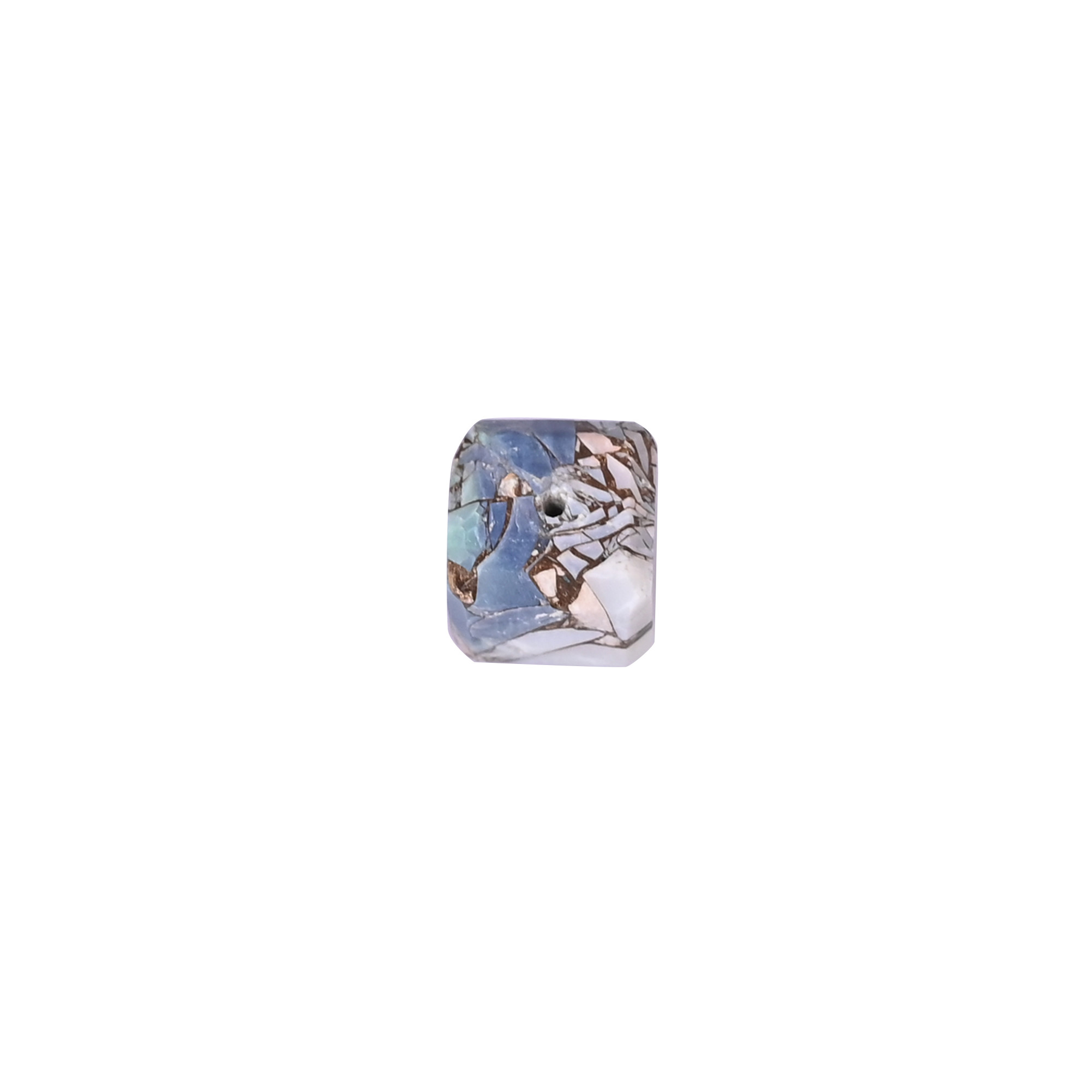 Natural Blue Opal Copper Mohave Loose Gemstone -49 Carat Cube 8x8 mm Smooth Polished Stone for Jewelry Making 1 Pcs