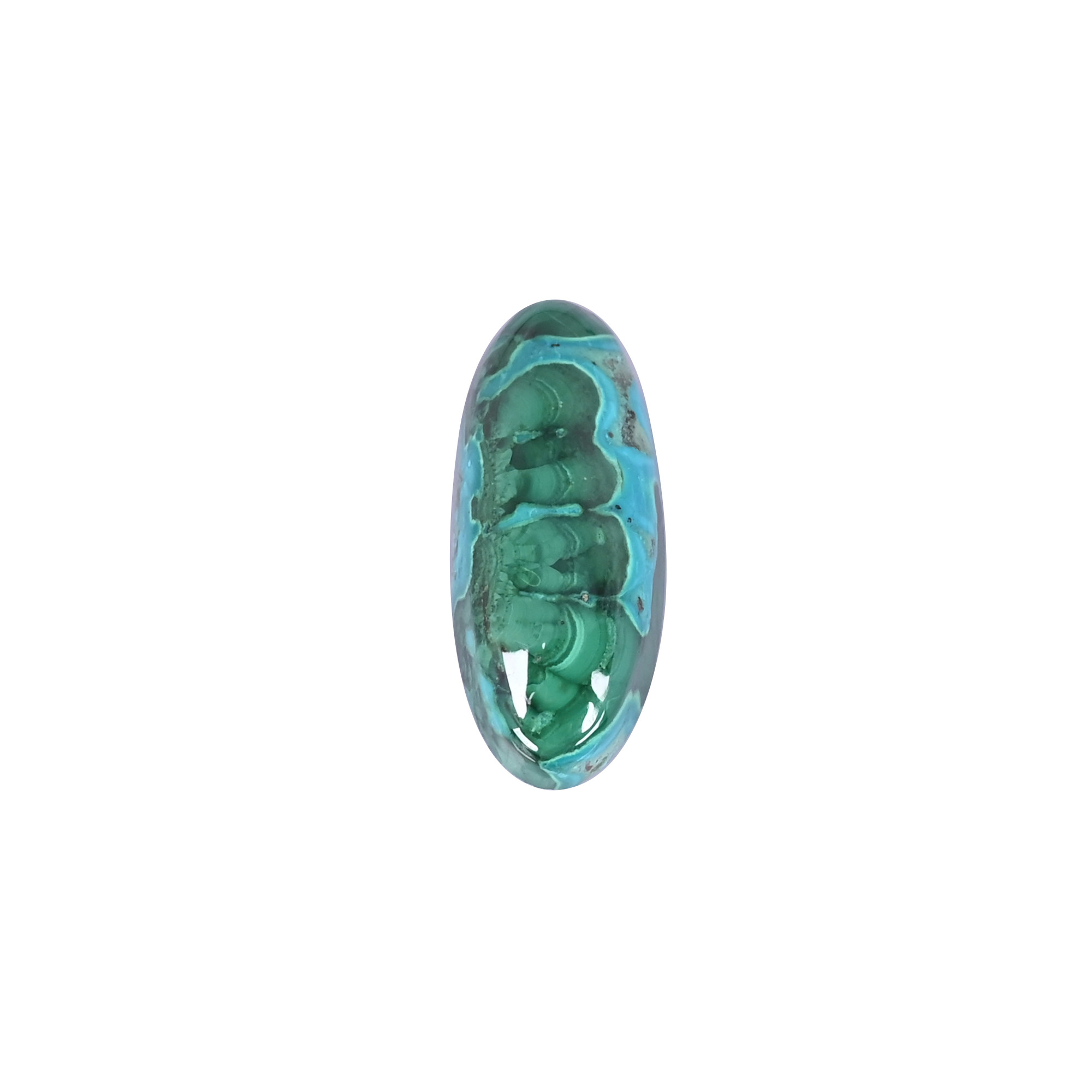 Natural Chrysocolla malachite Loose Gemstone -557 Carat Oval 56x15 mm Flat-back Cabochon for Jewelry Making 1 Pcs