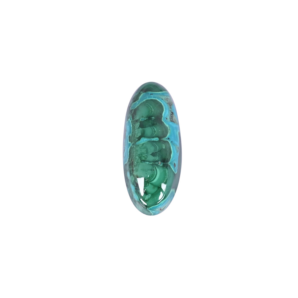 Image of Natural Chrysocolla malachite Loose Gemstone -55.7  Carat, Oval 56x15 mm Flat-back Cabochon for Jewelry Making  | 1 Pcs