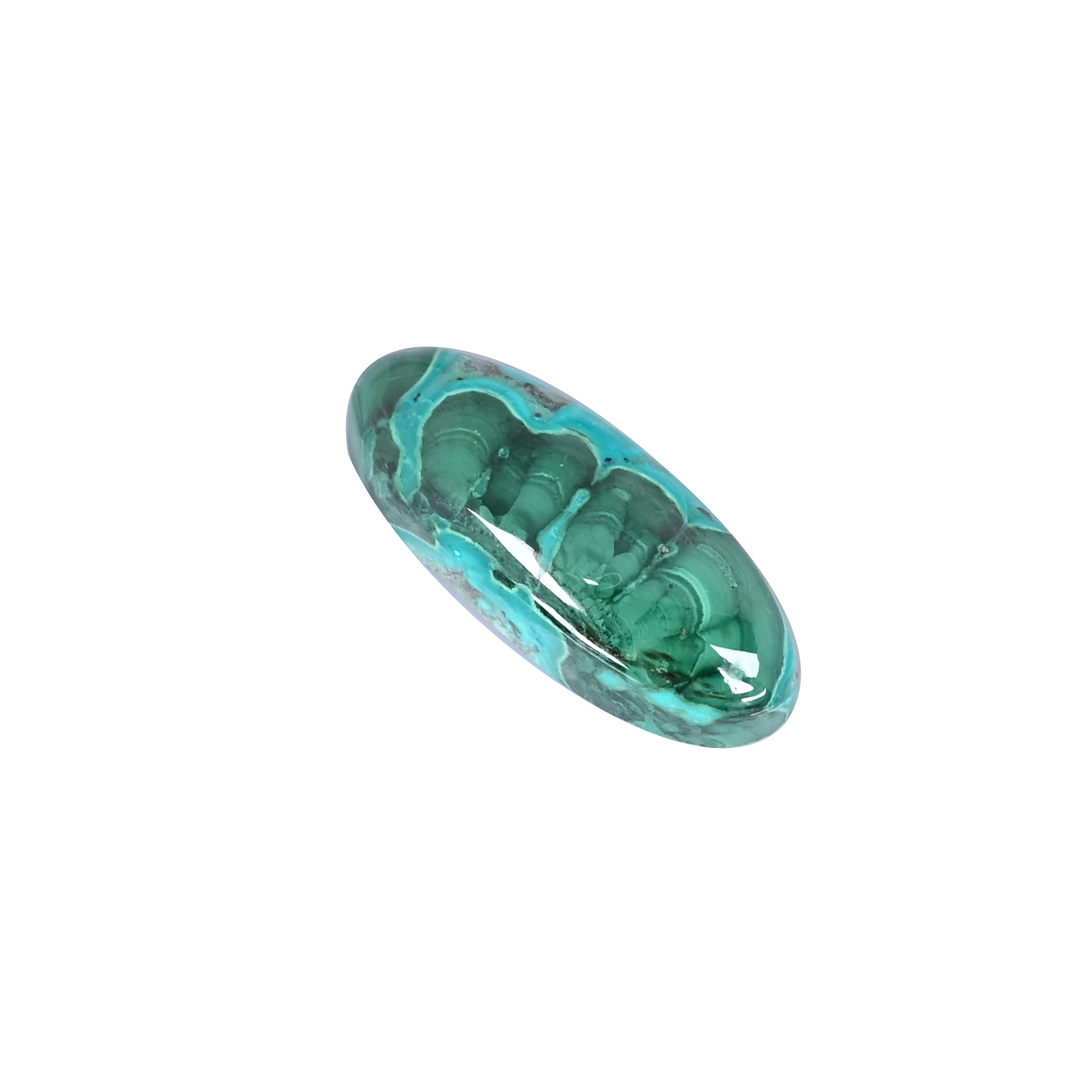 Natural Chrysocolla malachite Loose Gemstone -557  Carat Oval 56x15 mm Flat-back Cabochon for Jewelry Making   1 Pcs