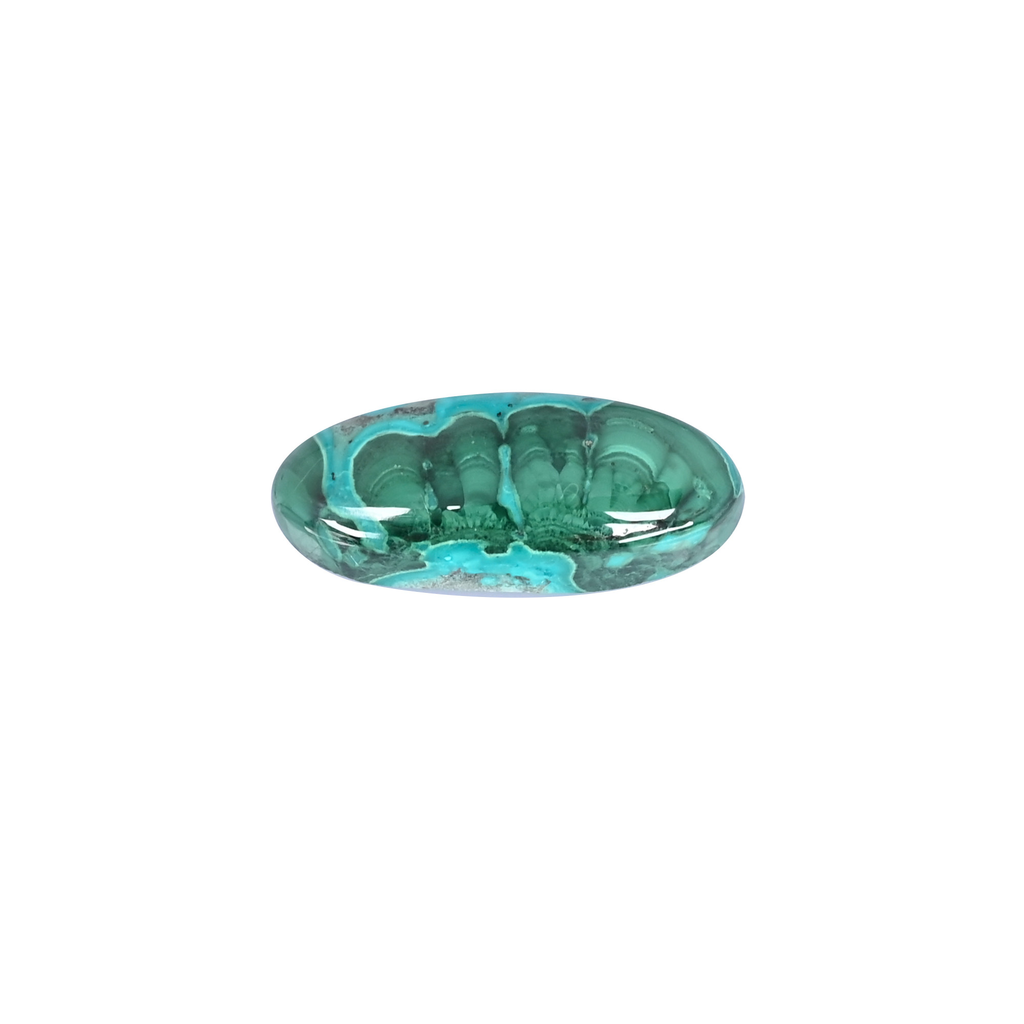 Natural Chrysocolla malachite Loose Gemstone -557  Carat Oval 56x15 mm Flat-back Cabochon for Jewelry Making   1 Pcs