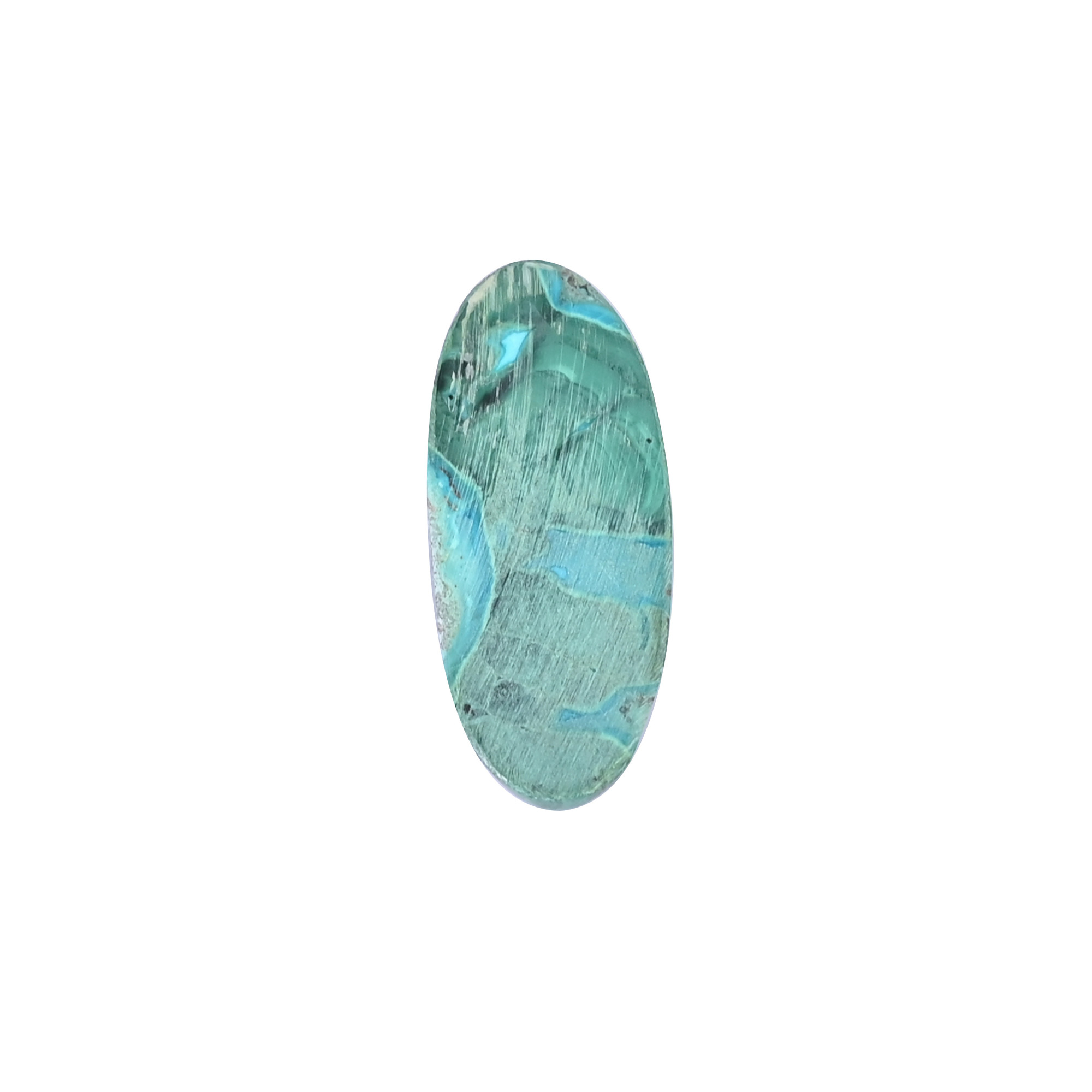 Natural Chrysocolla malachite Loose Gemstone -557 Carat Oval 56x15 mm Flat-back Cabochon for Jewelry Making 1 Pcs