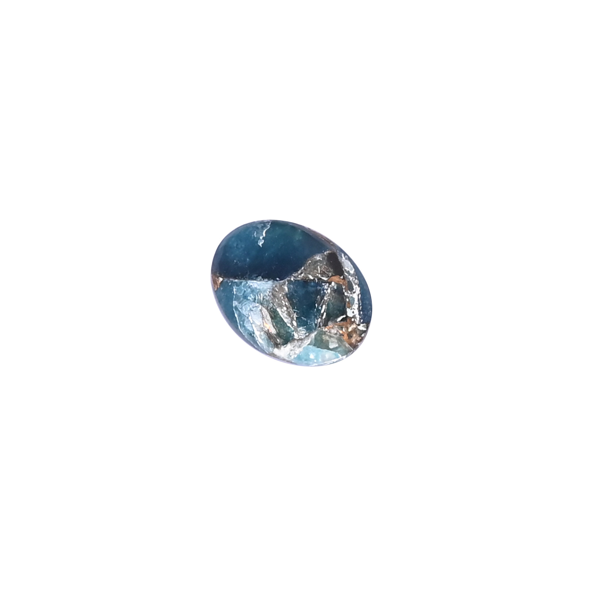 Natural Neon Apatite Copper Loose Gemstone 38 Carat Oval 13x10 mm Flat-back Cabochon for Jewelry Making 1 Pcs