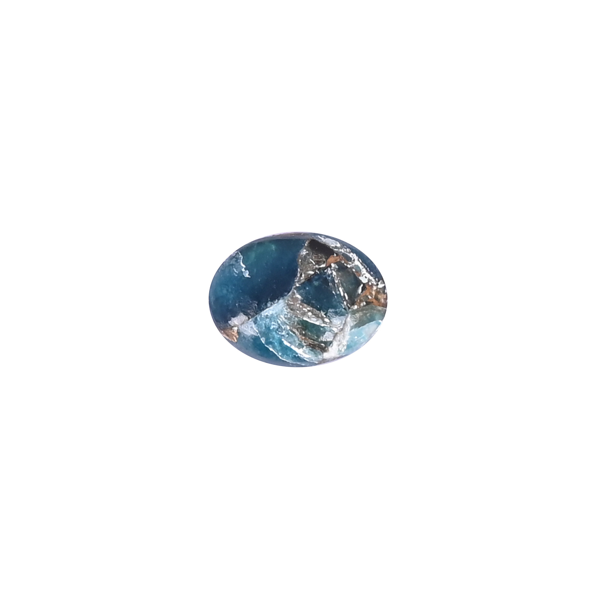 Natural Neon Apatite Copper Loose Gemstone 38 Carat Oval 13x10 mm Flat-back Cabochon for Jewelry Making 1 Pcs