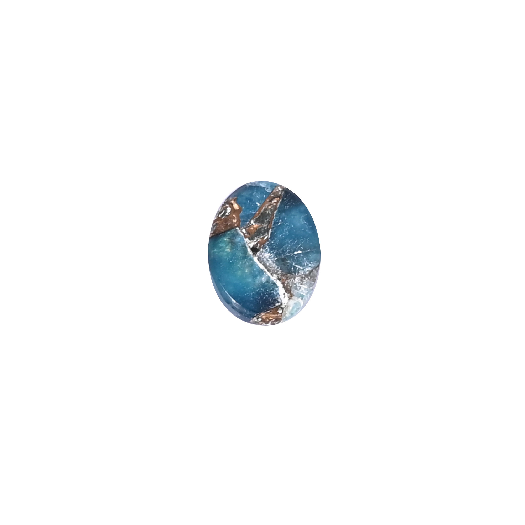 Natural Neon Apatite Copper Loose Gemstone 38 Carat Oval 13x10 mm Flat-back Cabochon for Jewelry Making 1 Pcs