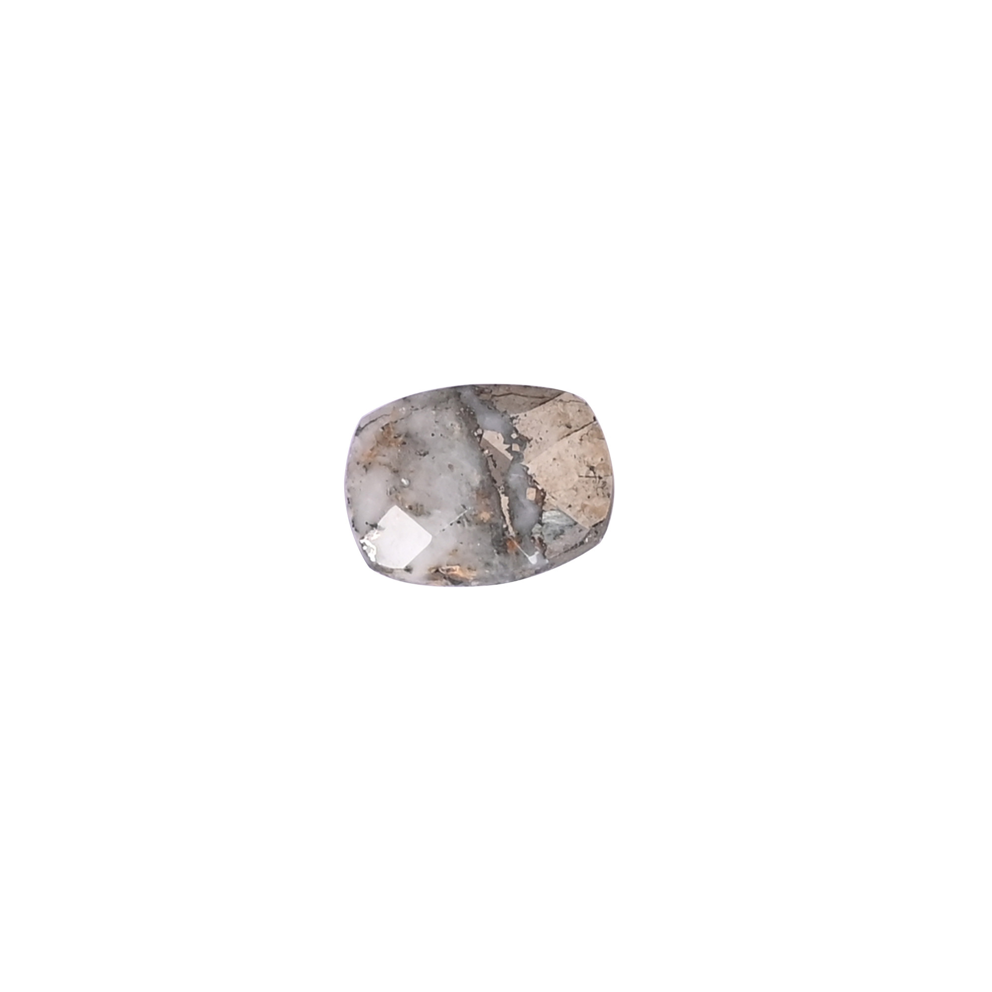 Natural Pyrite marcasite Loose Gemstone 36 Carat Rectangle 12x9 mm Flat-back Cabochon for Jewelry Making  1 Pcs