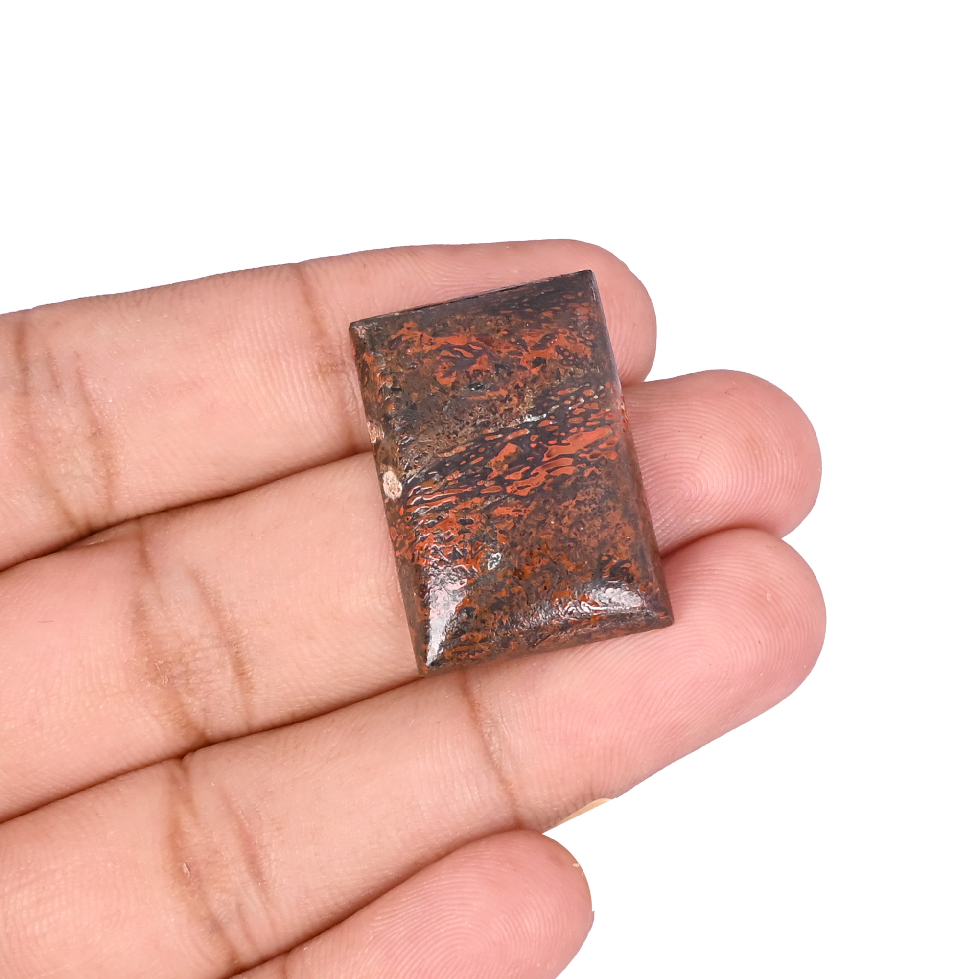 Dinosaur bone Loose Gemstone 305 Carat Rectangle 28x19 mm Flat-back Cabochon for Jewelry Making 1 Pcs