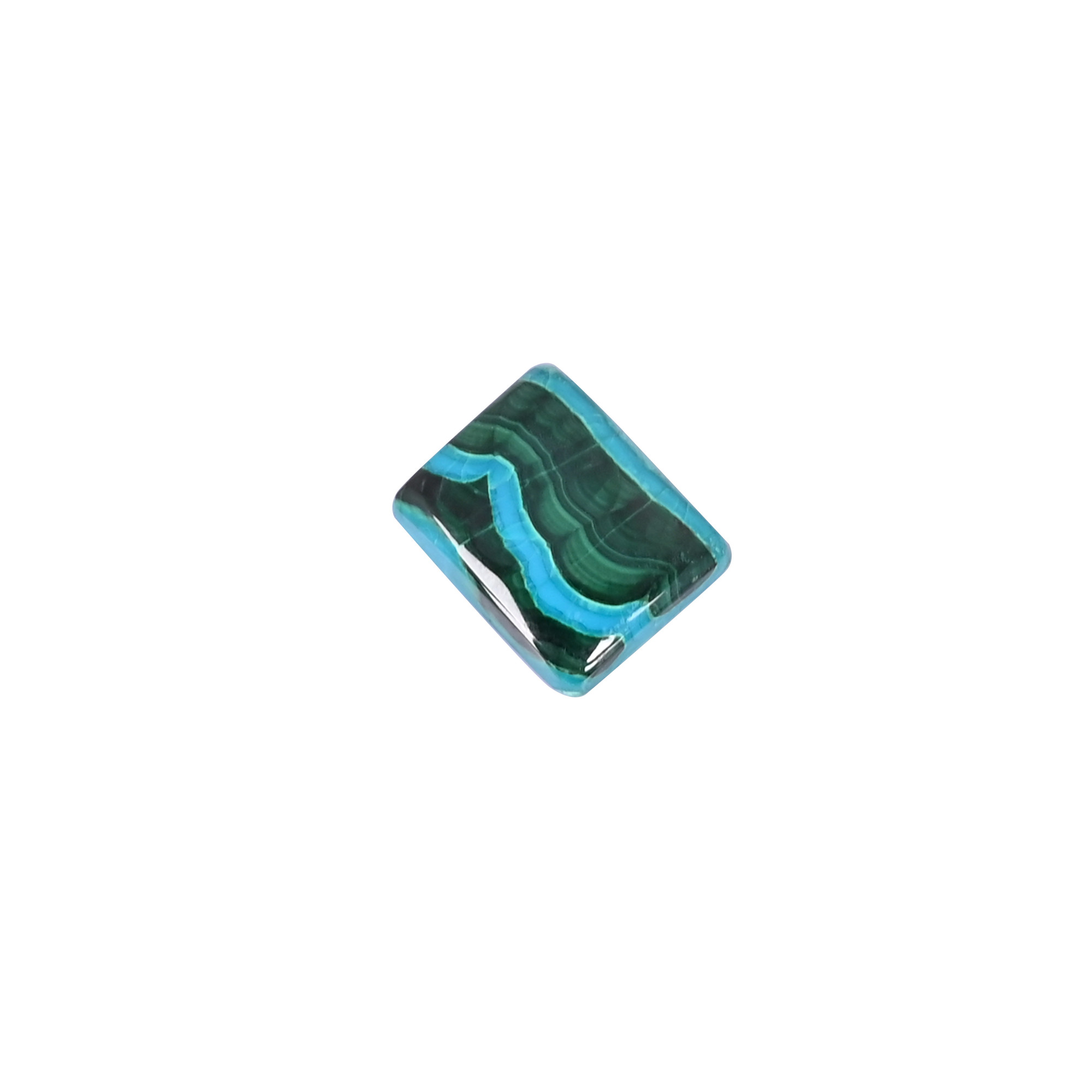 Natural Chrysocolla malachite Loose Gemstone -94 Carat Rectangle 15x12 mm Flat-back Cabochon for Jewelry Making 1 Pcs