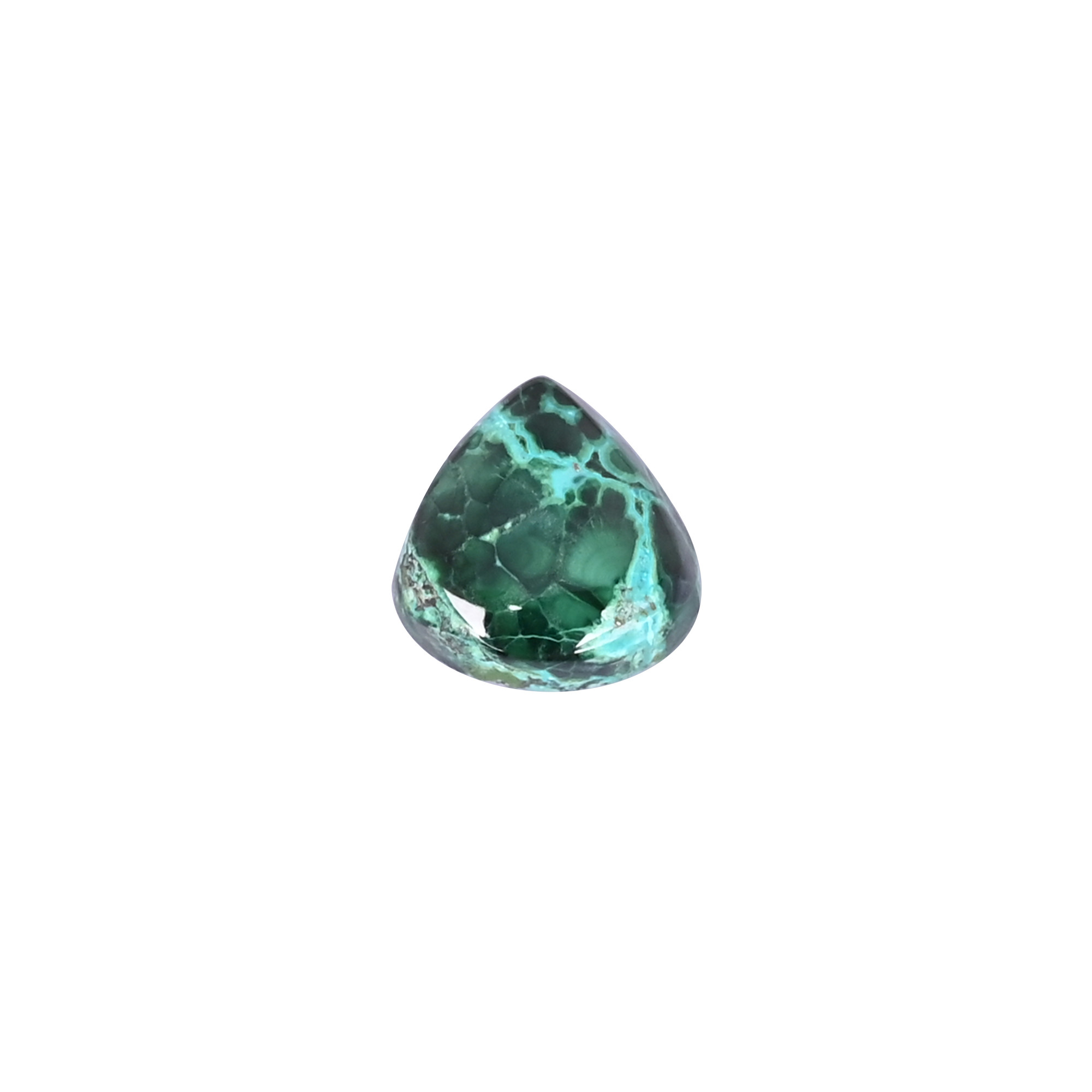 Natural Chrysocolla malachite Loose Gemstone -10 Carat Pear 16x15 mm Flat-back Cabochon for Jewelry Making 1 Pcs