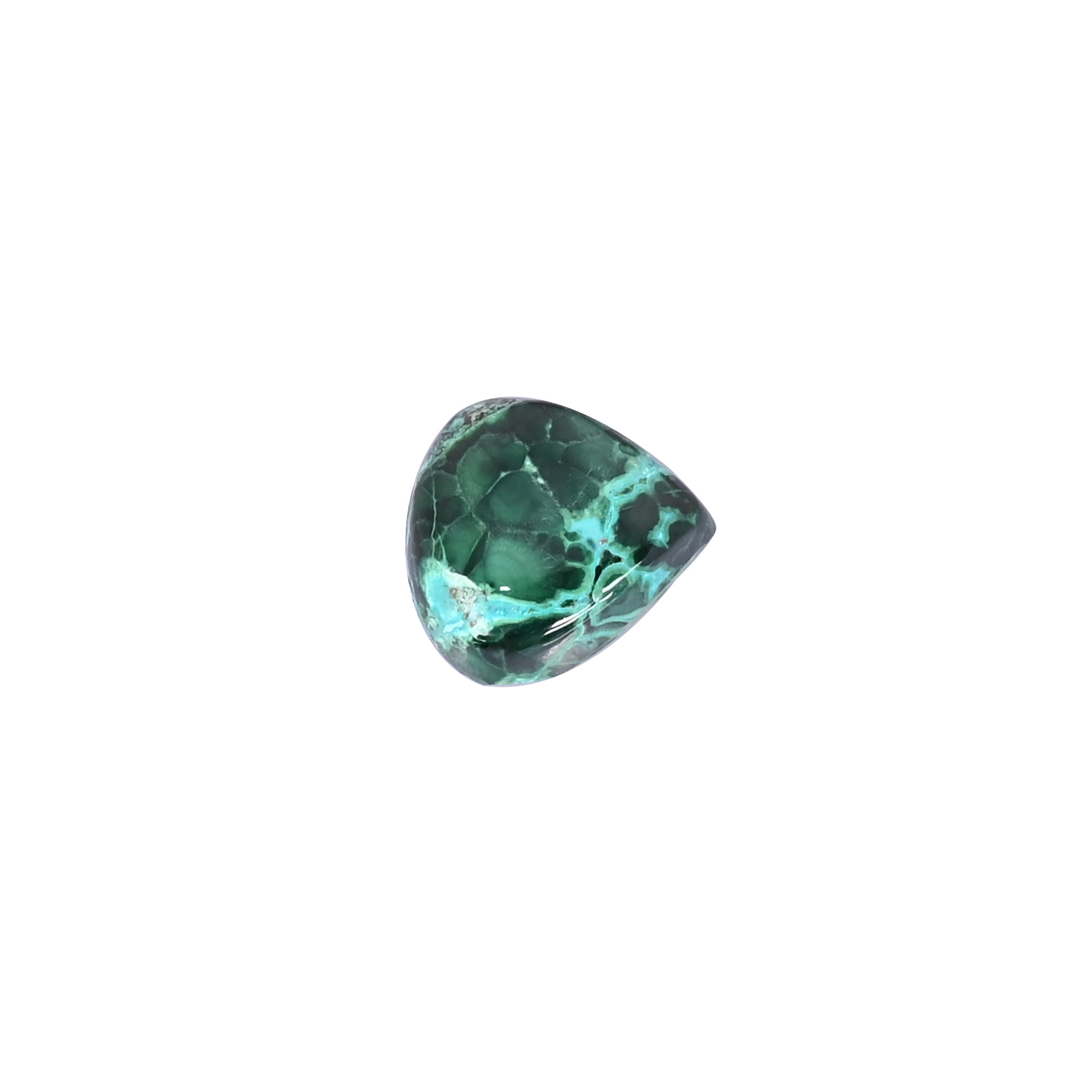 Natural Chrysocolla malachite Loose Gemstone -10 Carat Pear 16x15 mm Flat-back Cabochon for Jewelry Making   1 Pcs
