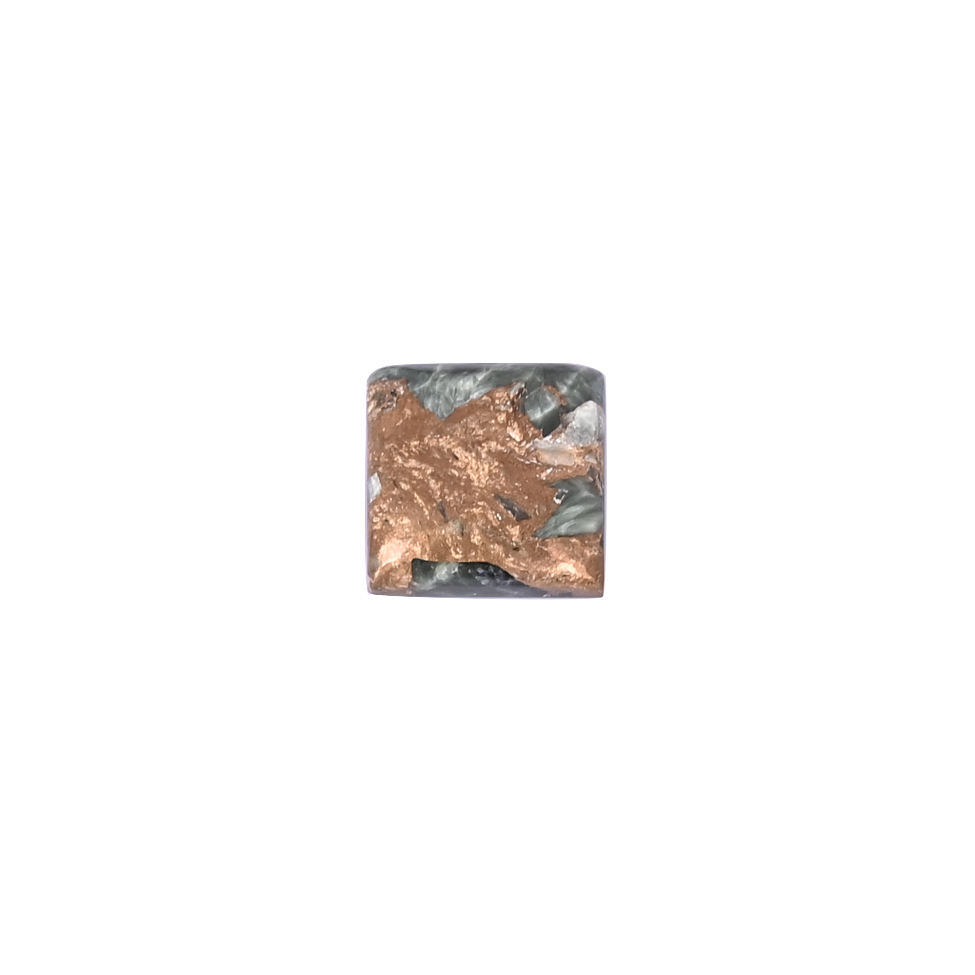 Natural Seraphinite Copper Loose Gemstone 82 Carat Square 13x13 mm Flat-back Cabochon for Jewelry Making 1 Pcs
