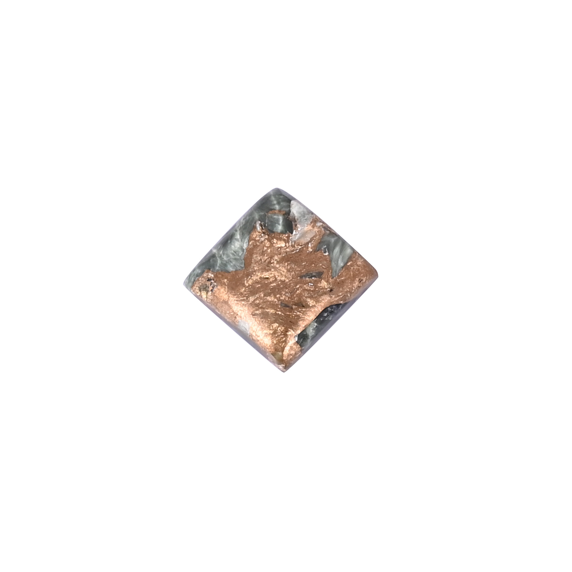 Natural Seraphinite Copper Loose Gemstone 82 Carat Square 13x13 mm Flat-back Cabochon for Jewelry Making  1 Pcs