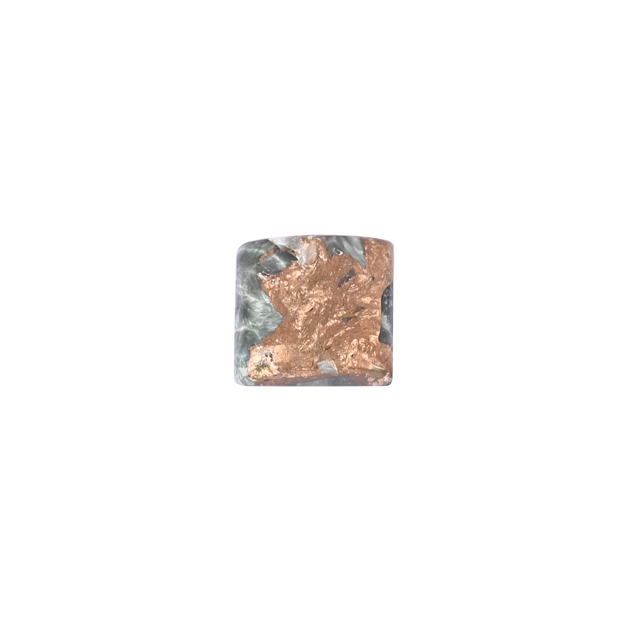 Natural Seraphinite Copper Loose Gemstone 82 Carat Square 13x13 mm Flat-back Cabochon for Jewelry Making  1 Pcs