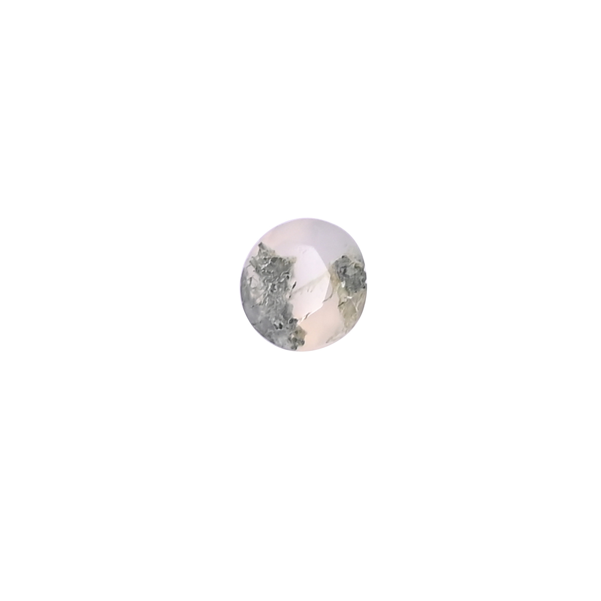 Natural Moss Agate Loose Gemstone 11 Carat Round 7x7 mm Flat-back Cabochon for Jewelry Making  1 Pcs