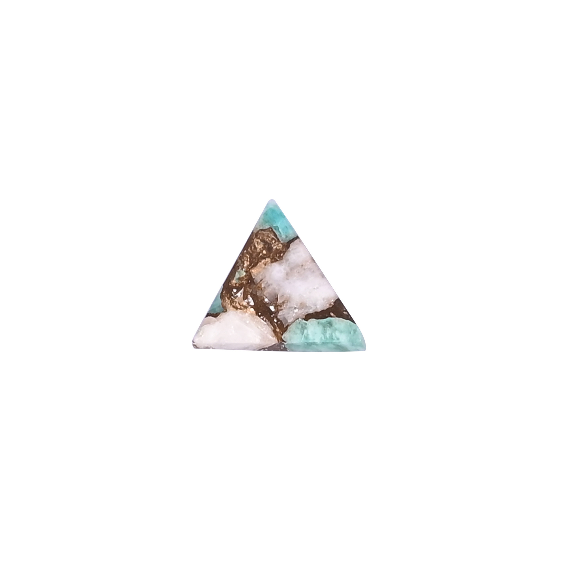 Natural Amazonite Copper Loose Gemstone 21 Carat Triangle 11x11 mm Flat-back Cabochon for Jewelry Making 1 Pcs