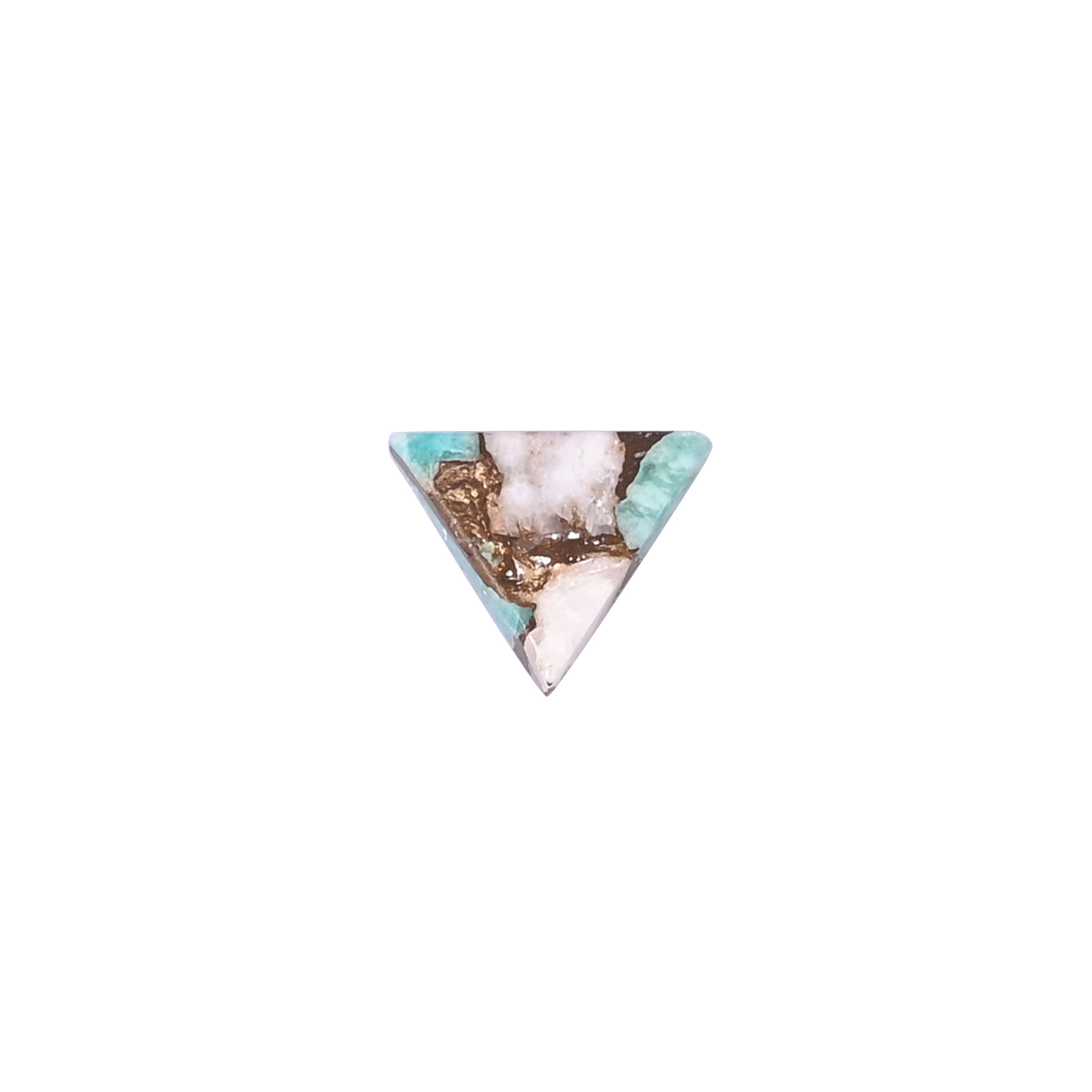 Natural Amazonite Copper Loose Gemstone 21 Carat Triangle 11x11 mm Flat-back Cabochon for Jewelry Making 1 Pcs