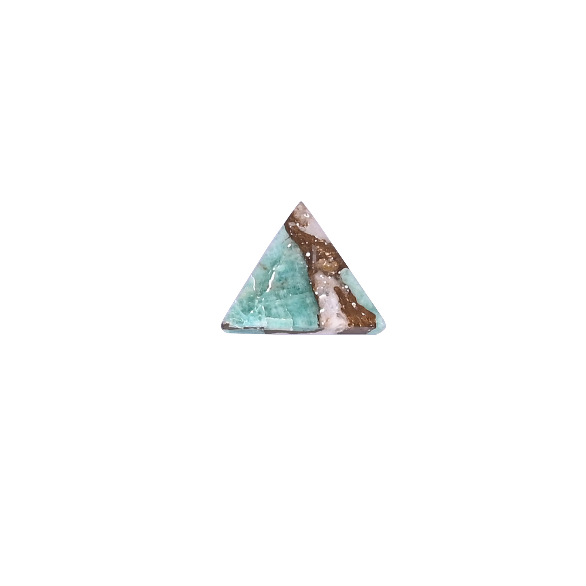 Natural Amazonite Copper Loose Gemstone 21 Carat Triangle 11x11 mm Flat-back Cabochon for Jewelry Making 1 Pcs