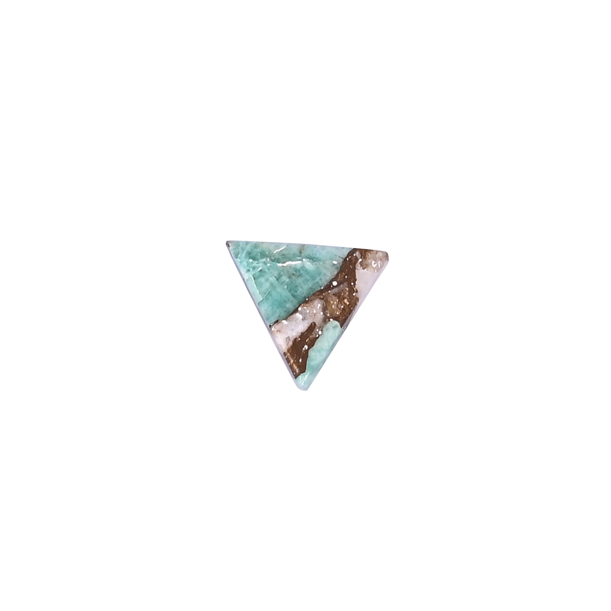 Natural Amazonite Copper Loose Gemstone 21 Carat Triangle 11x11 mm Flat-back Cabochon for Jewelry Making  1 Pcs