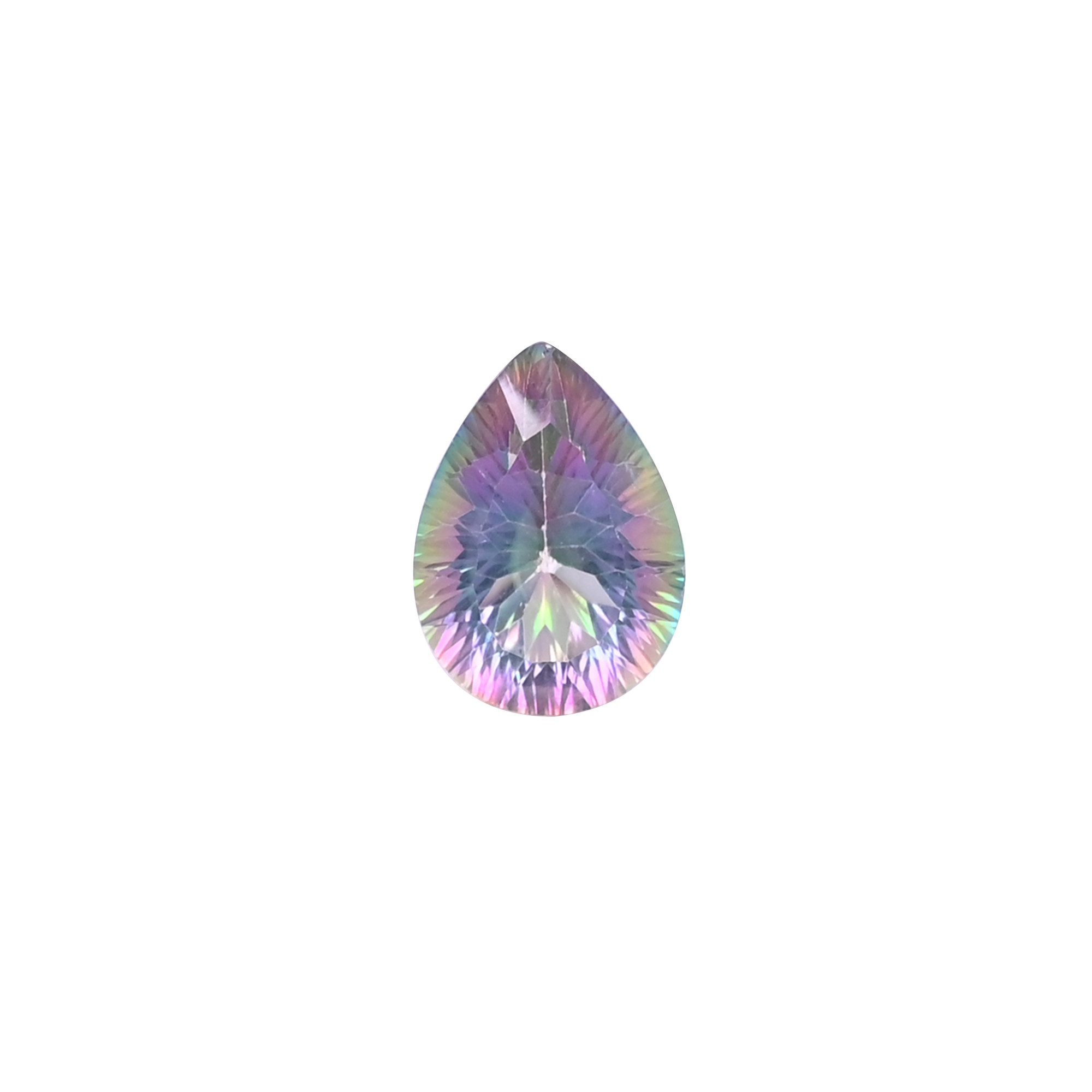 Natural Mystic topaz Loose Gemstone 108 Carat Pear 18x13 mm Flat-back Cabochon for Jewelry Making 1 Pcs