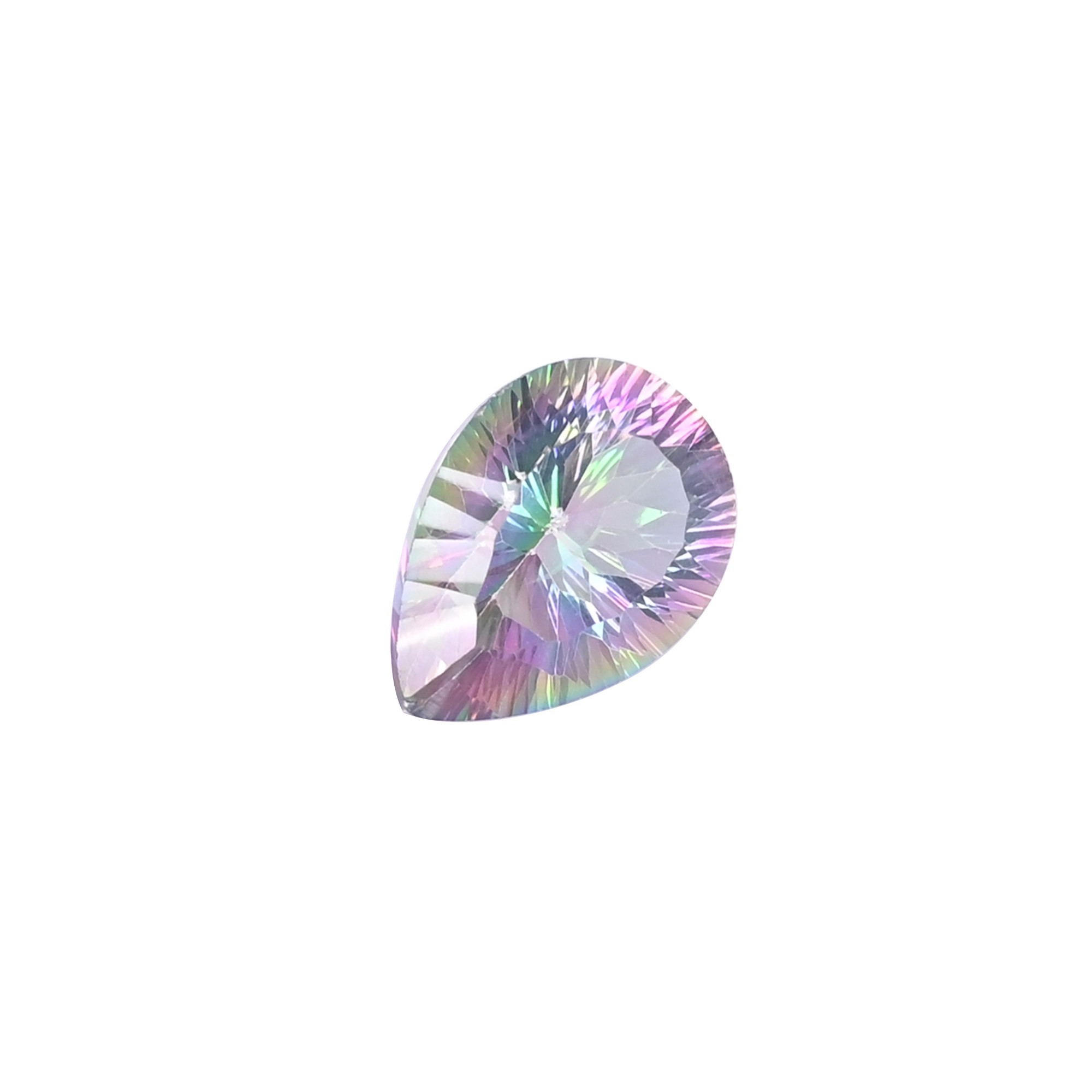 Natural Mystic topaz Loose Gemstone 108 Carat Pear 18x13 mm Flat-back Cabochon for Jewelry Making 1 Pcs