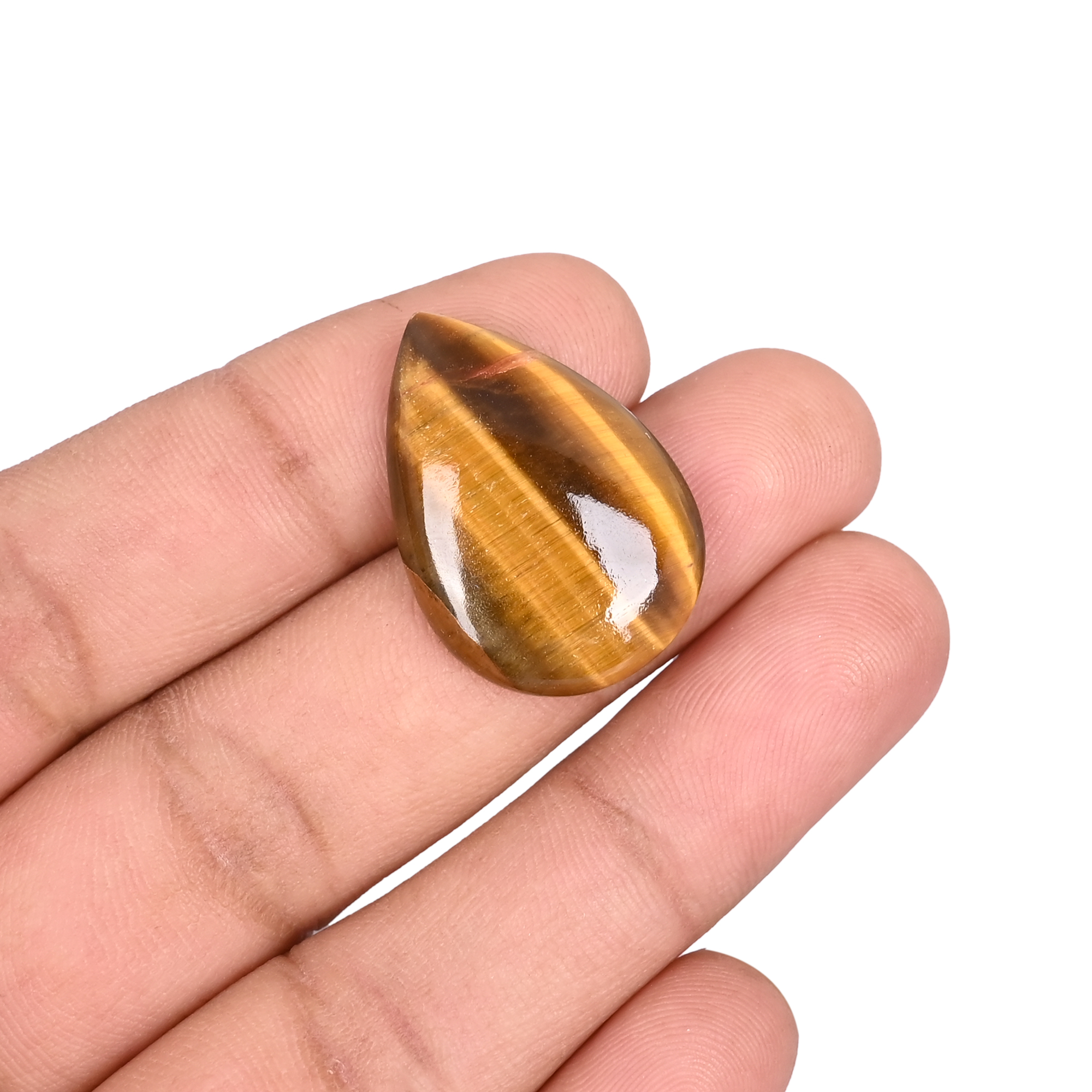 Natural Golden Tiger Eye Pear Shape Cabochon Gemstone Wholesale Loose Polished Stone