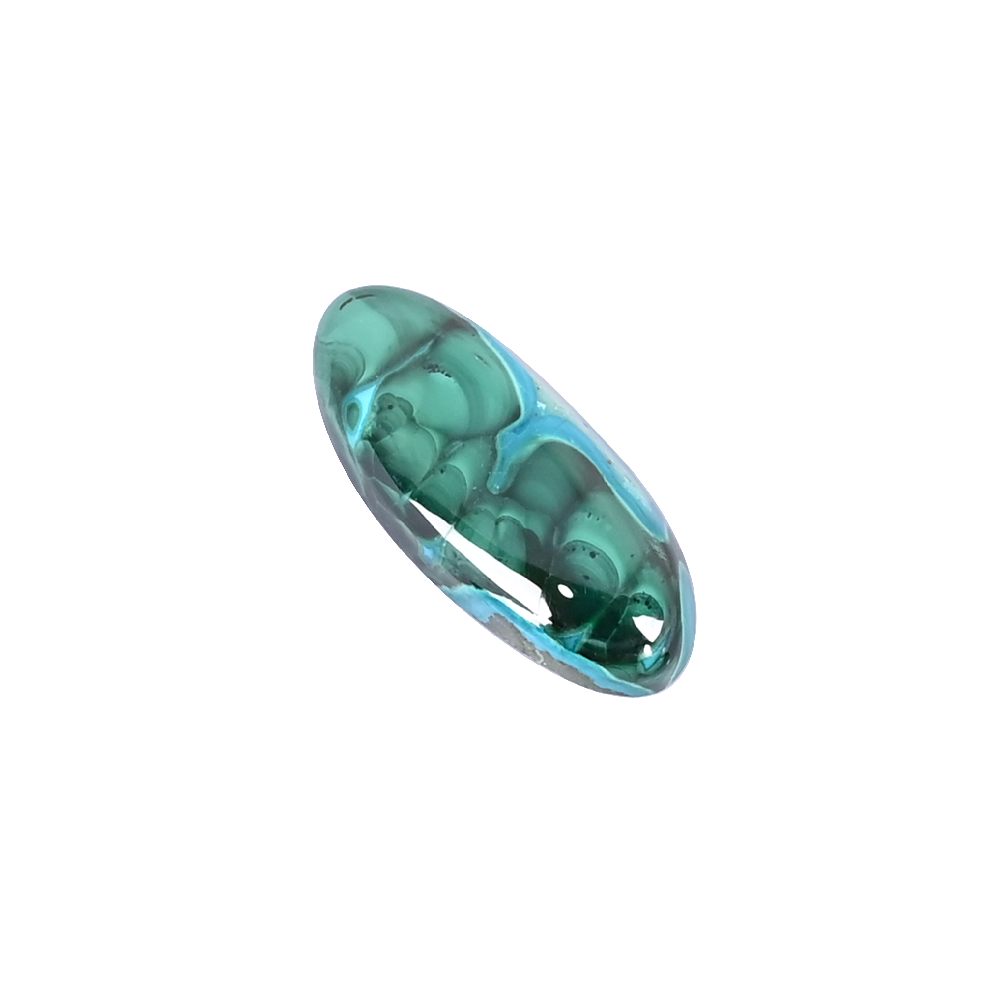 Natural Chrysocolla Malachite Loose Gemstone 268 Carat Oval 30x13 mm Flat-back Cabochon for Jewelry Making  1 Pcs