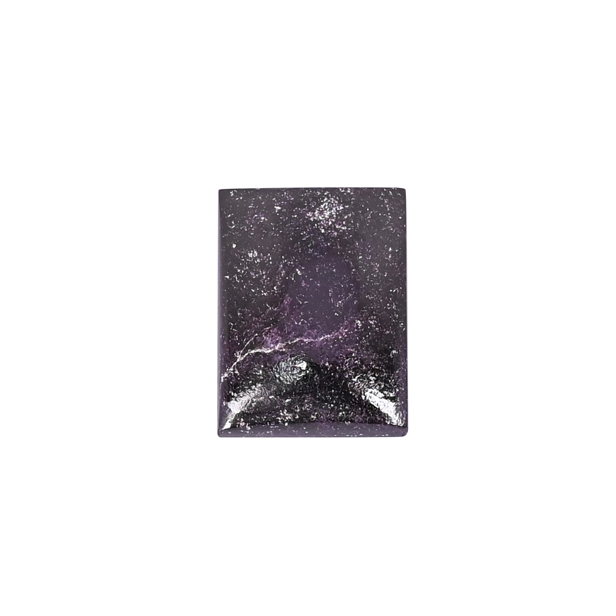Natural Purpurite Loose Gemstone 49 Carat Rectangle 14x10 mm Flat-back Cabochon for Jewelry Making  1 Pcs