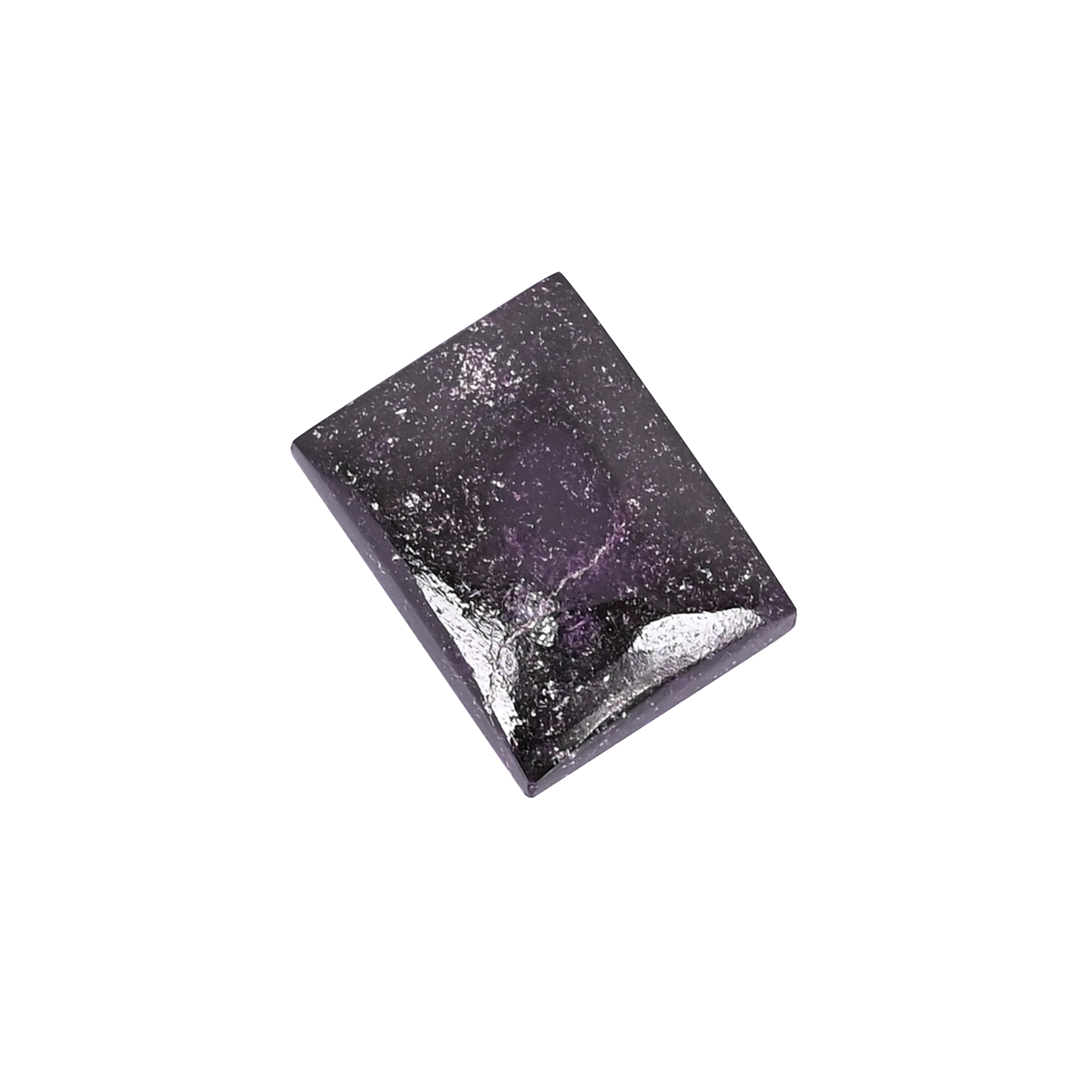 Natural Purpurite Loose Gemstone 49 Carat Rectangle 14x10 mm Flat-back Cabochon for Jewelry Making  1 Pcs