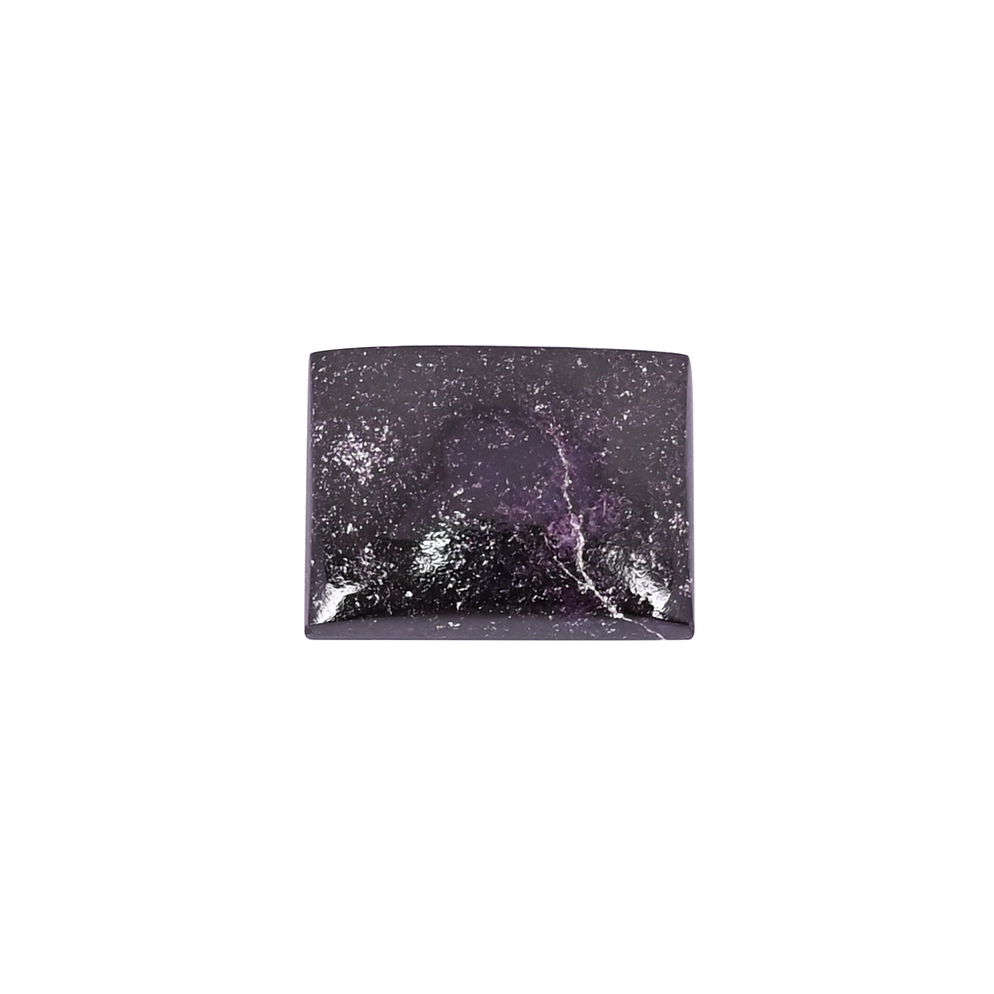 Natural Purpurite Loose Gemstone 49 Carat Rectangle 14x10 mm Flat-back Cabochon for Jewelry Making 1 Pcs