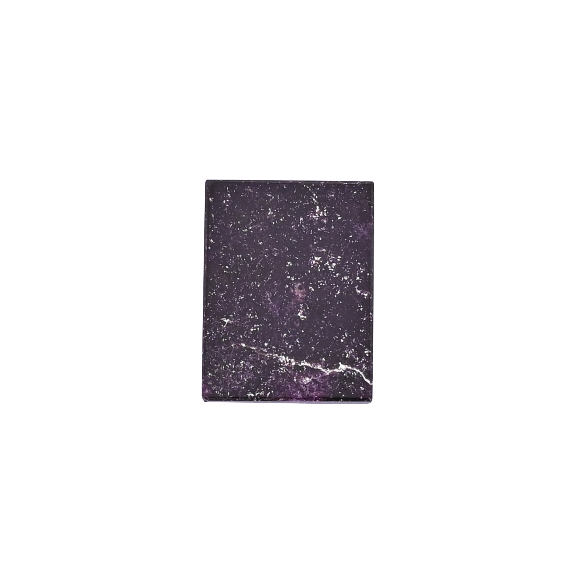 Natural Purpurite Loose Gemstone 49 Carat Rectangle 14x10 mm Flat-back Cabochon for Jewelry Making 1 Pcs