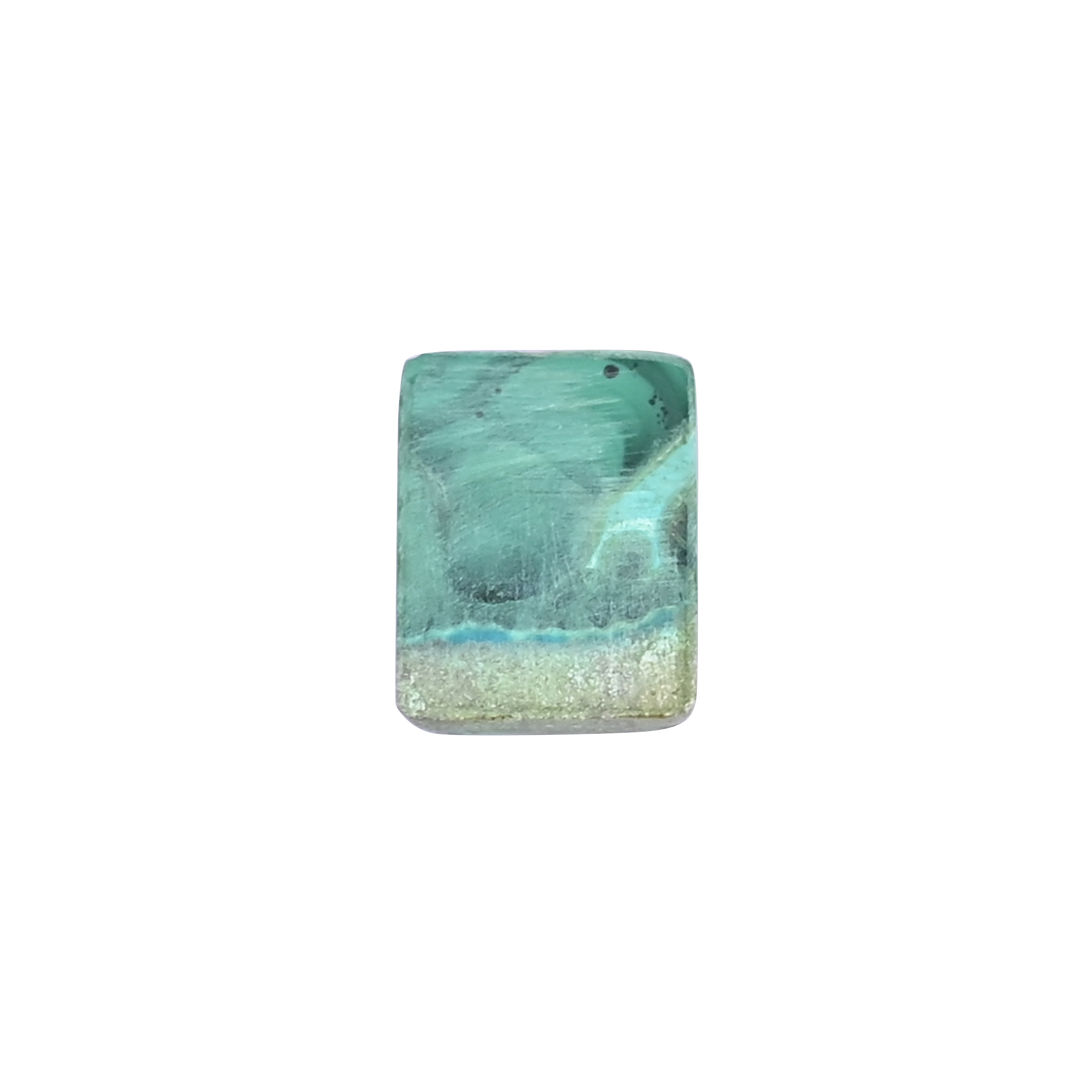 Natural Malachite Loose Gemstone 228 Carat Rectangle 16x12 mm Flat-back Cabochon for Jewelry Making  1 Pcs