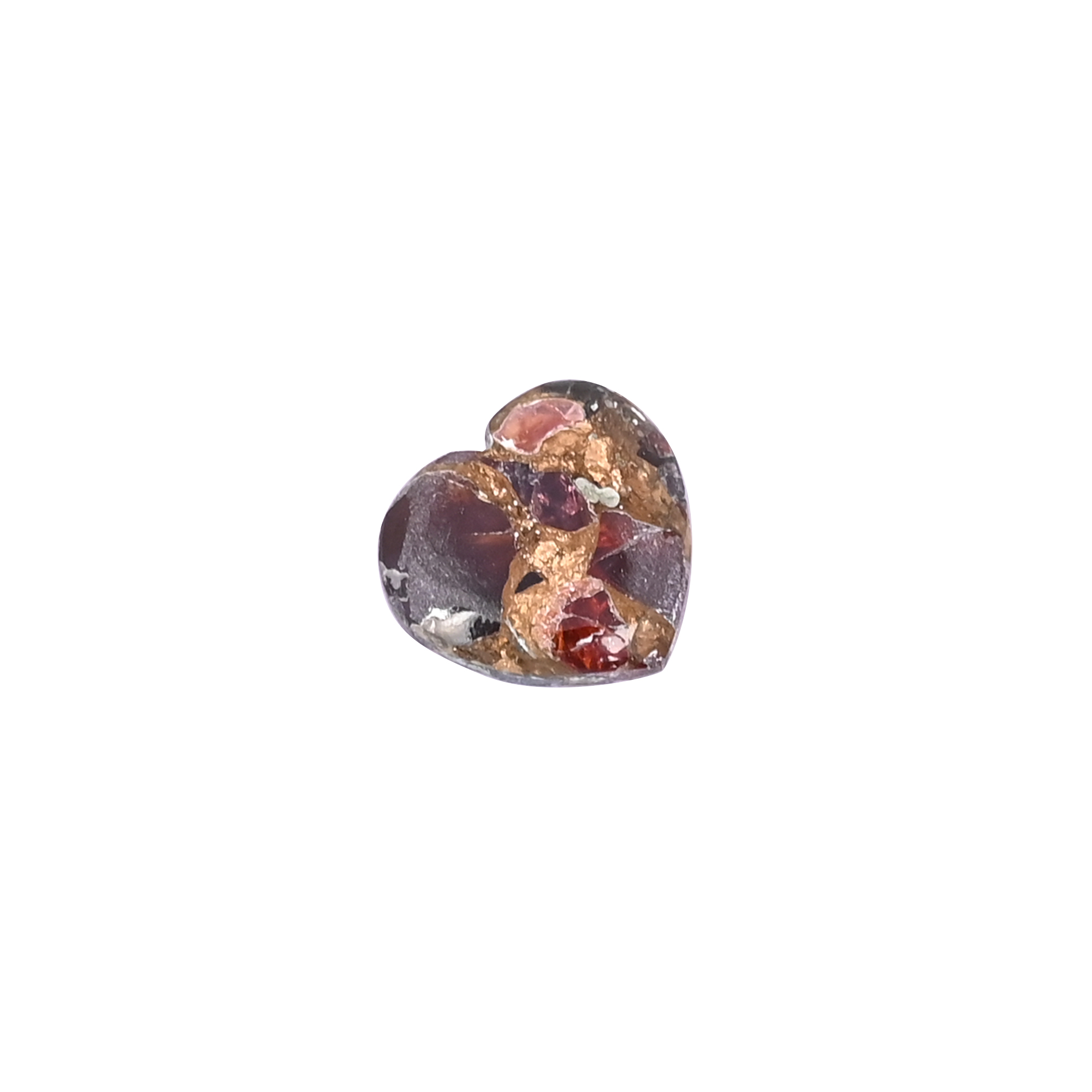 Natural Fire Opal Copper Mohave Loose Gemstone 59 Carat Heart 11x12 mm Flat-back Cabochon for Jewelry Making 1 Pcs