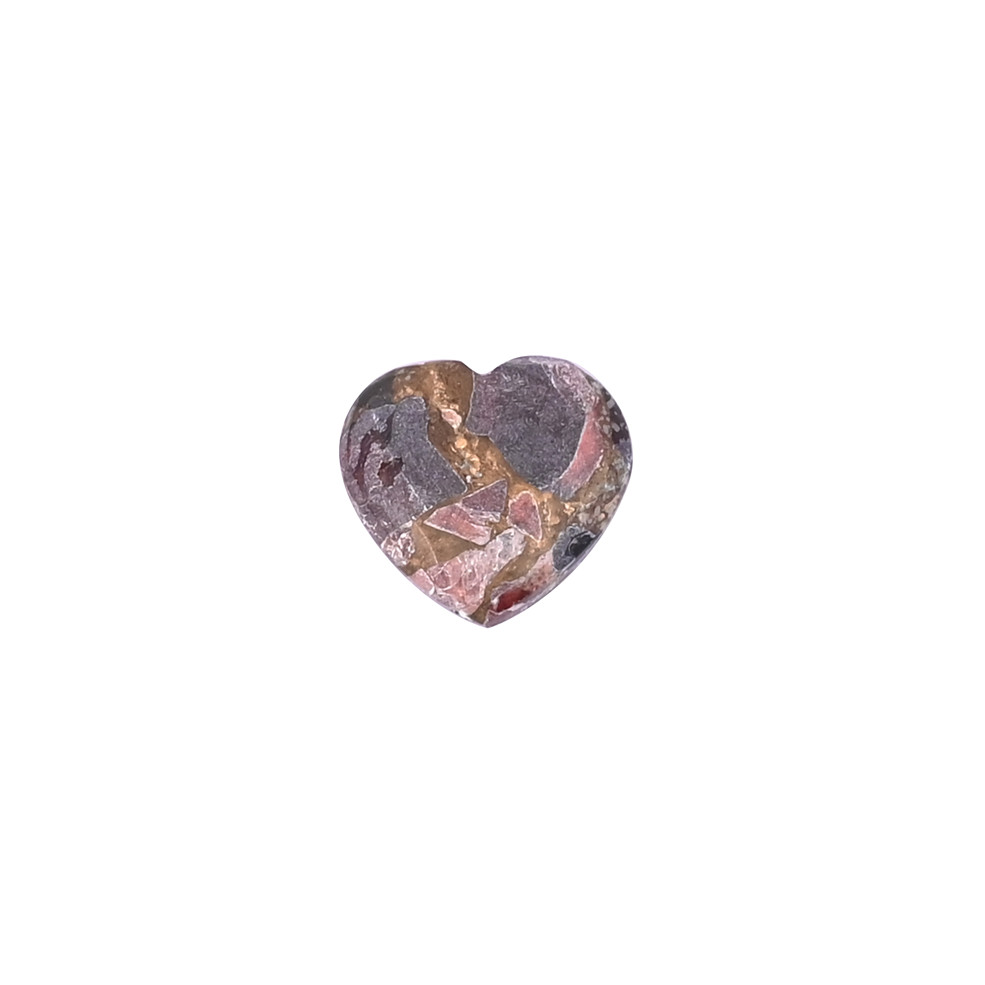 Natural Fire Opal Copper Mohave Loose Gemstone 59 Carat Heart 11x12 mm Flat-back Cabochon for Jewelry Making 1 Pcs