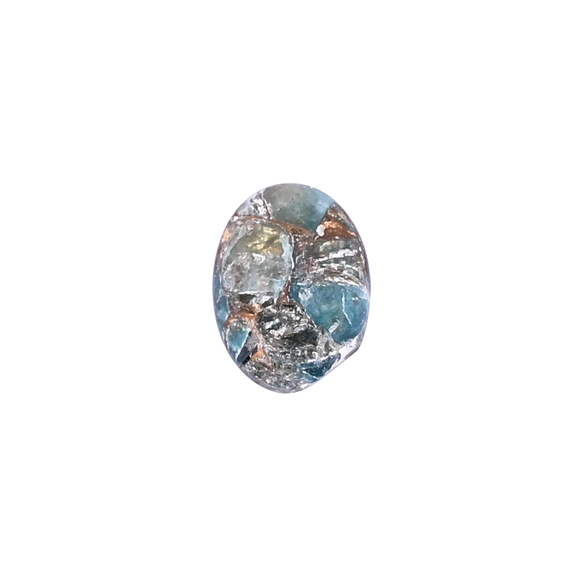 Natural Apatite Mohave Loose Gemstone 38 Carat Oval 13x10 mm Flat-back Cabochon for Jewelry Making 1 Pcs