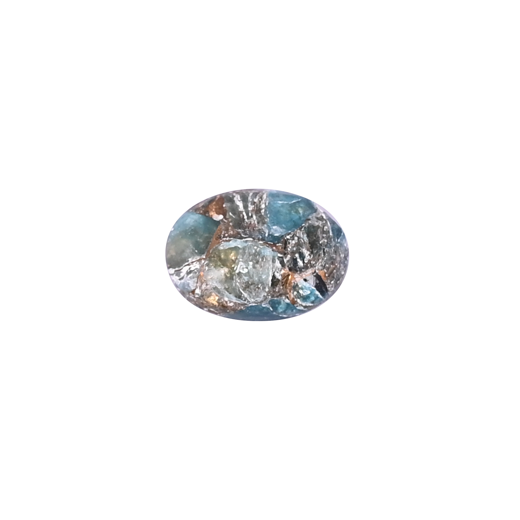 Natural Apatite Mohave Loose Gemstone 38 Carat Oval 13x10 mm Flat-back Cabochon for Jewelry Making 1 Pcs