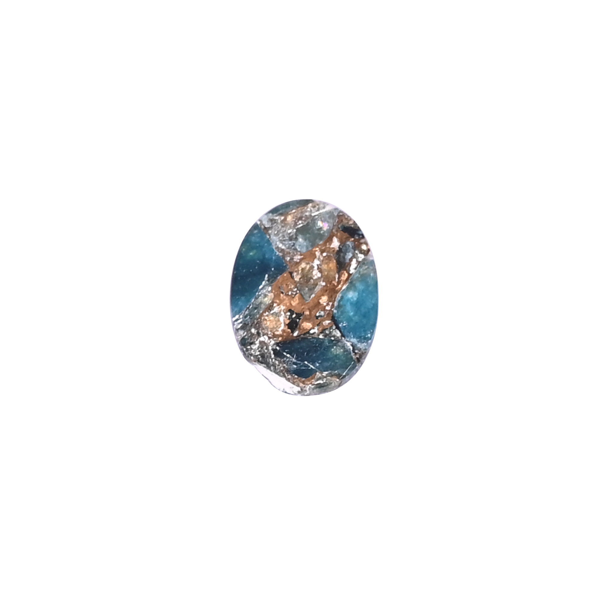 Natural Apatite Mohave Loose Gemstone 38 Carat Oval 13x10 mm Flat-back Cabochon for Jewelry Making 1 Pcs