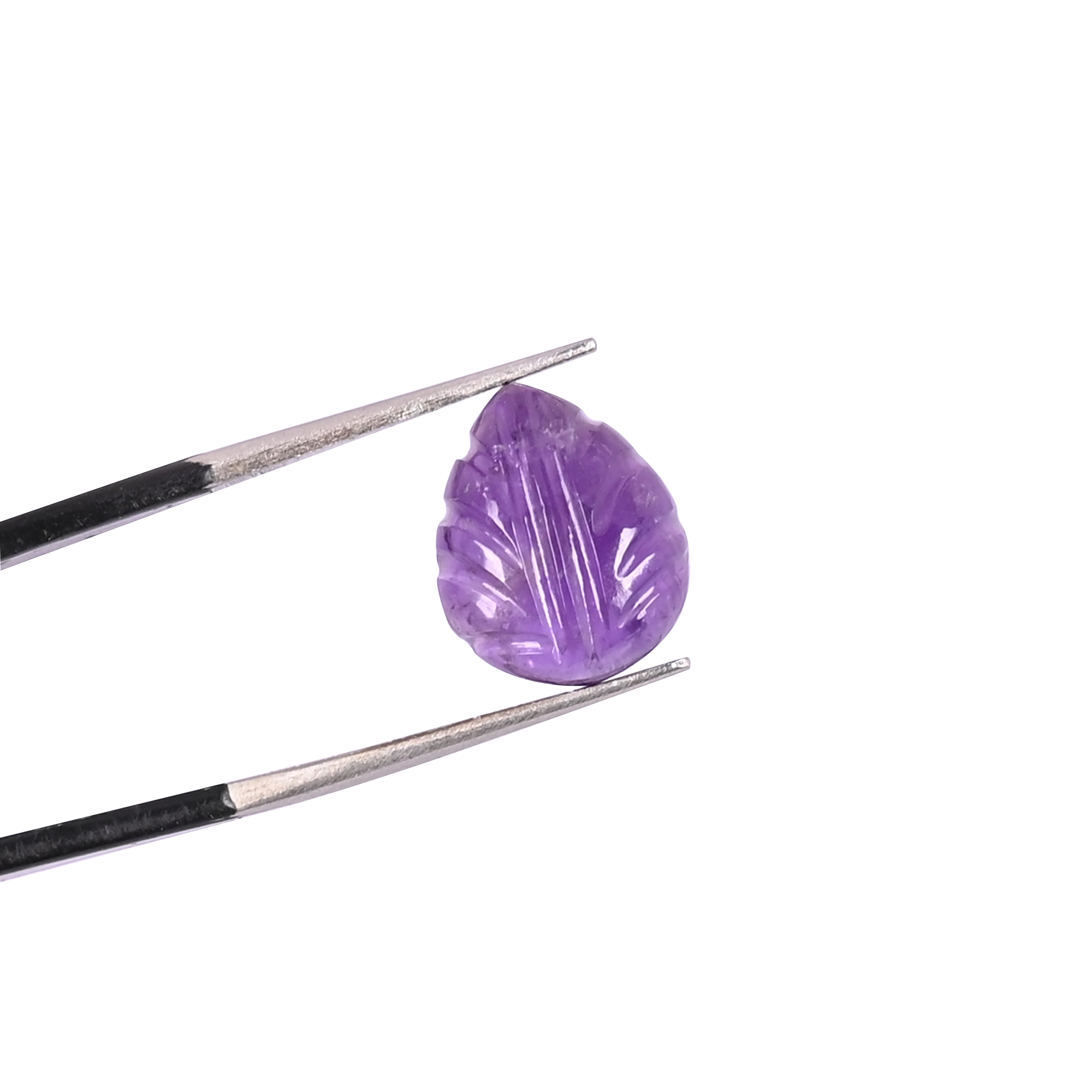 Natural Amethyst Loose Gemstone 43 Carat Pear 12x10 mm Flat-back Cabochon for Jewelry Making 1 Pcs