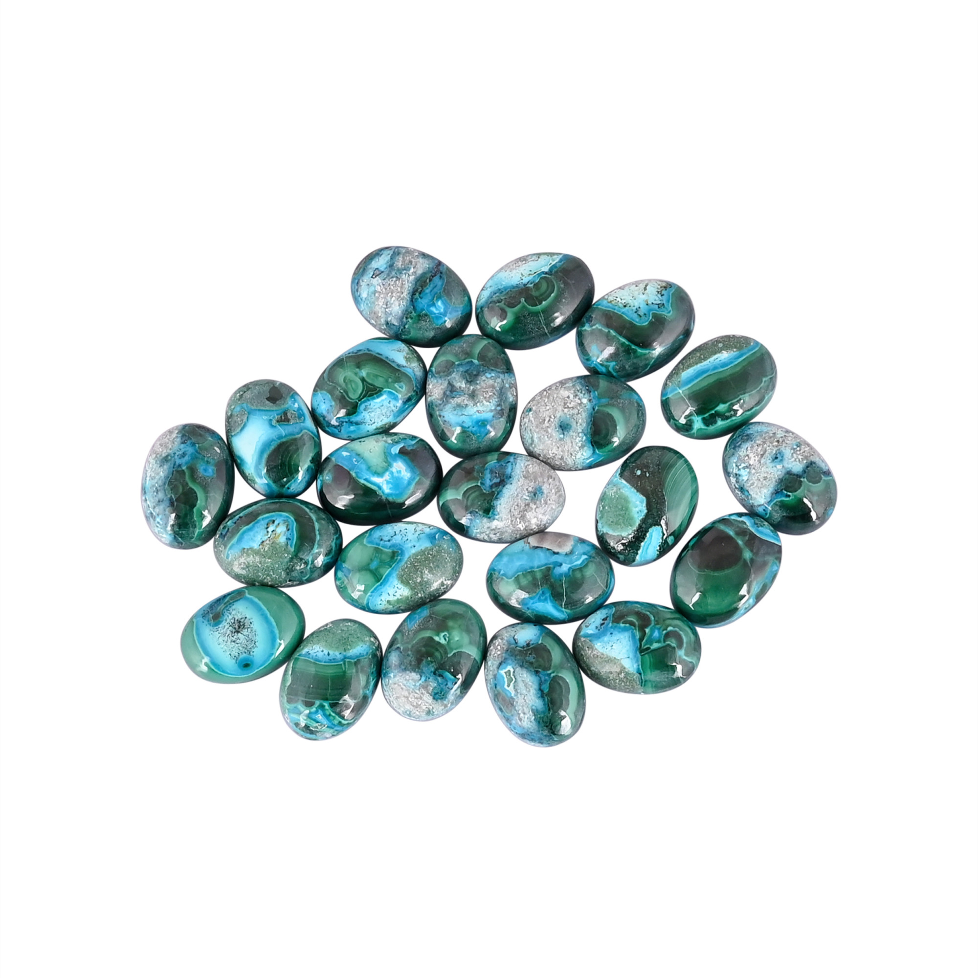 Chrysocolla Malachite Natural Gemstone Oval Shape 145Cts Wholesale lot 22Pcs making for jewelry